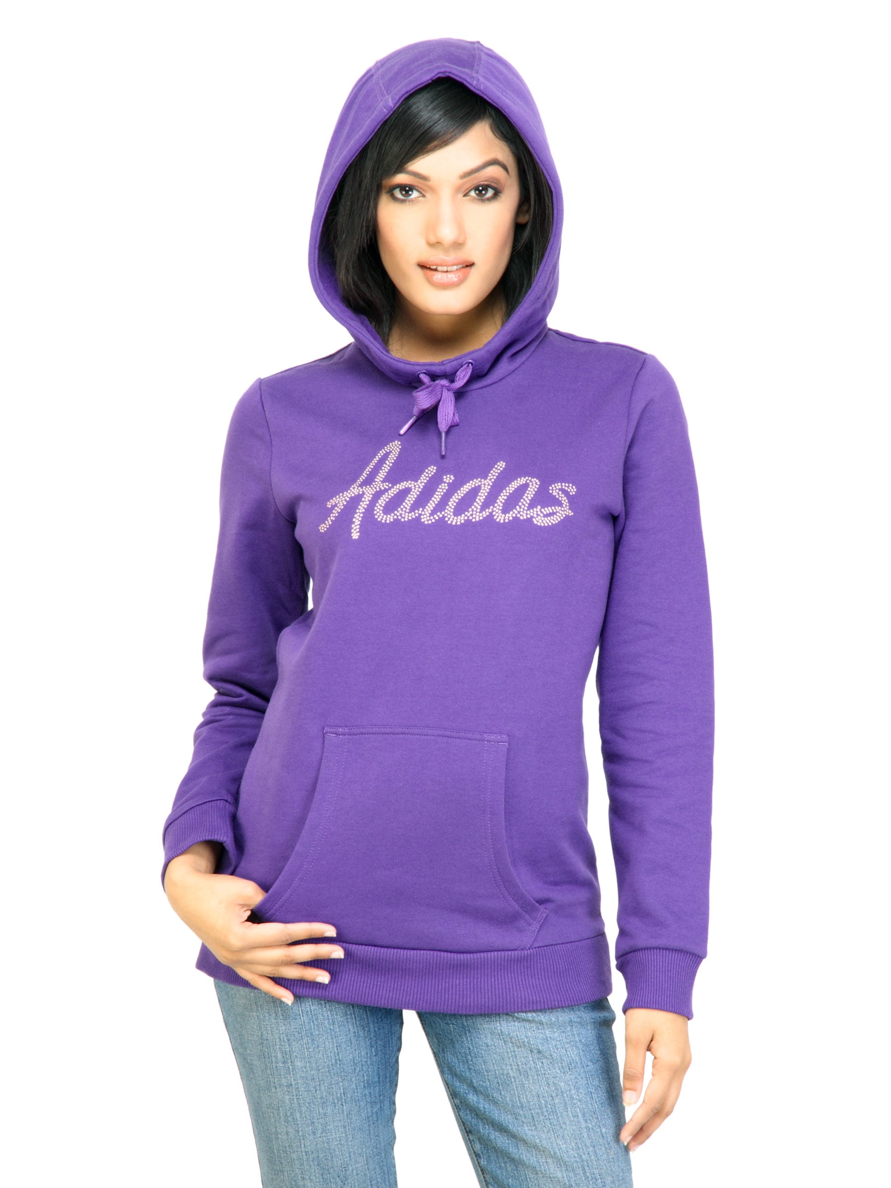 ADIDAS Women Solid Purple Sweatshirts