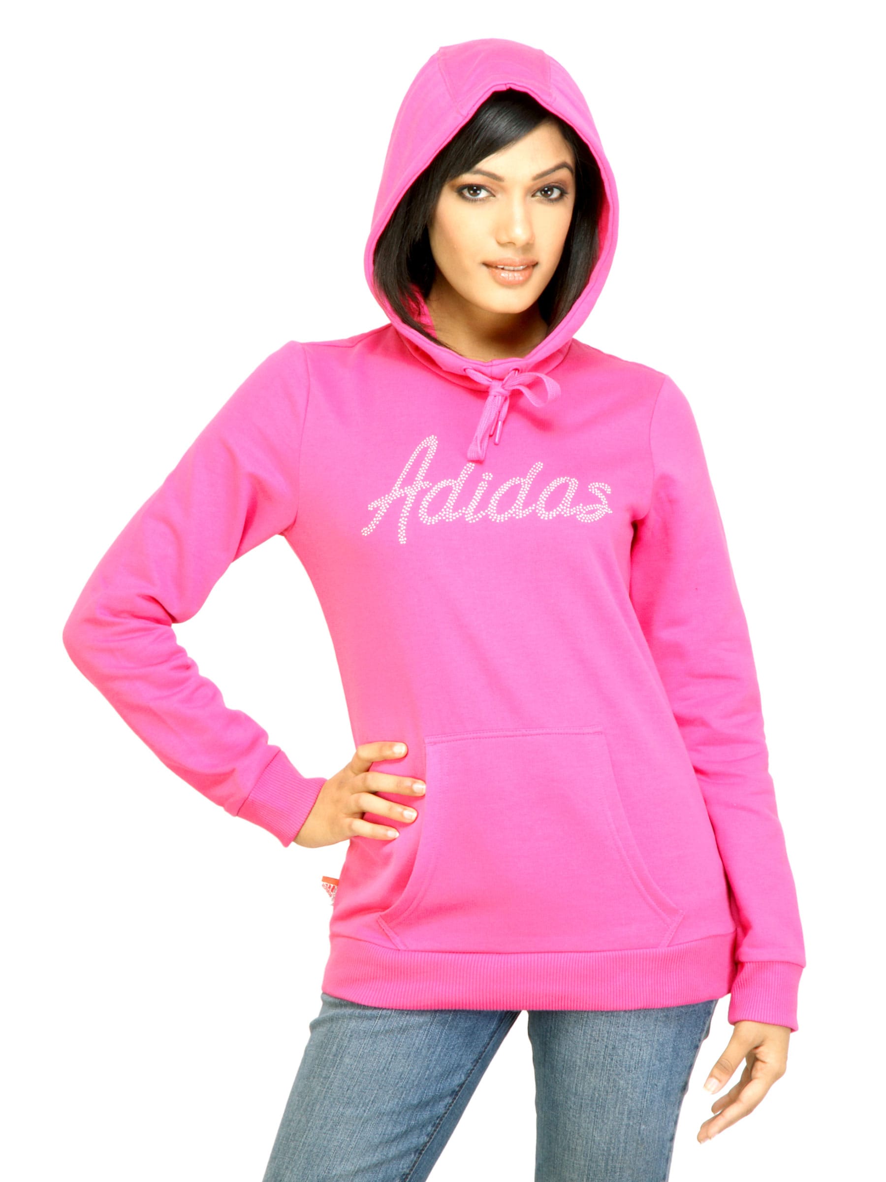 ADIDAS Women Solid Pink Sweatshirts
