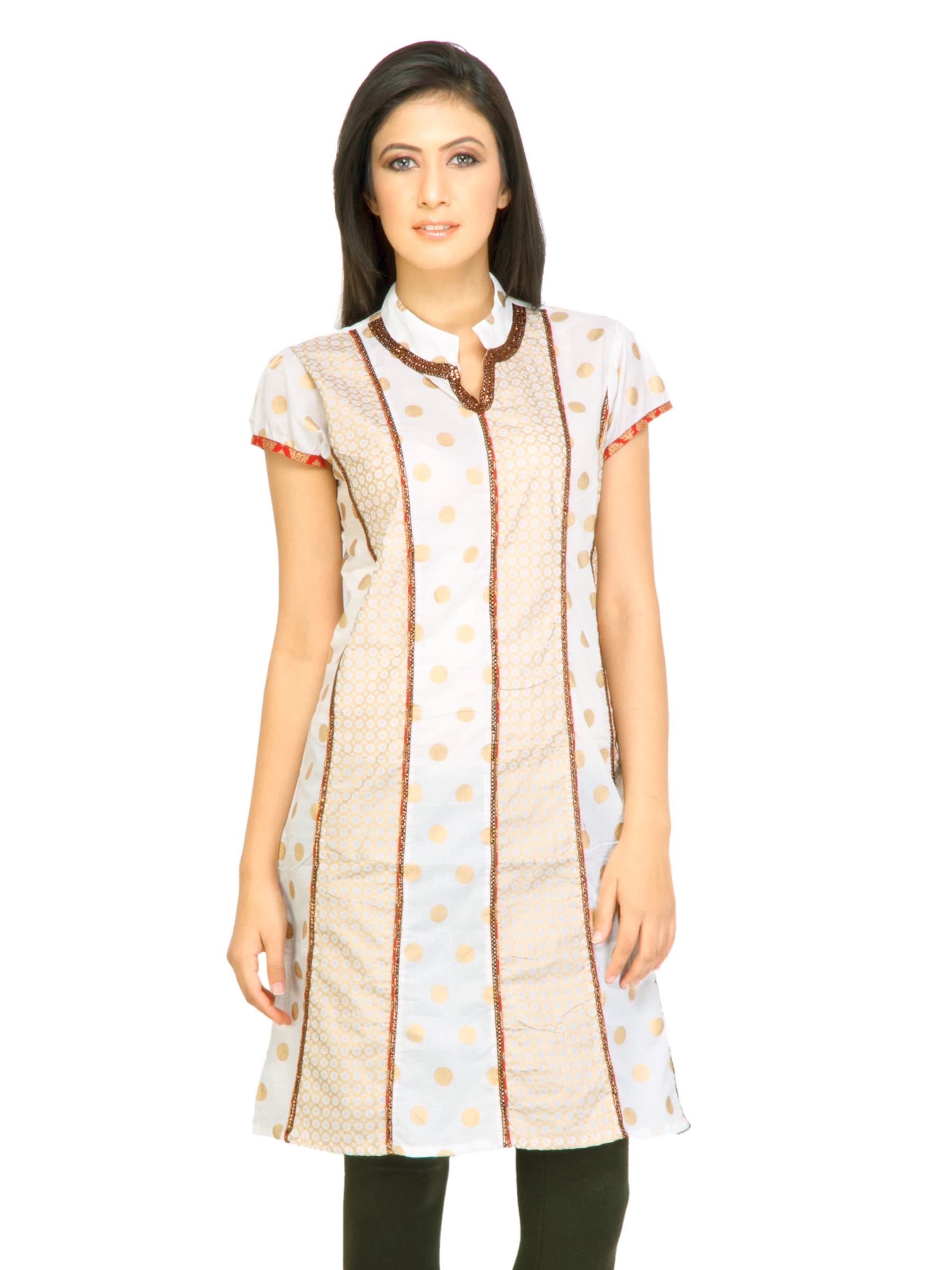 Mother Earth Women Printed White Kurtas