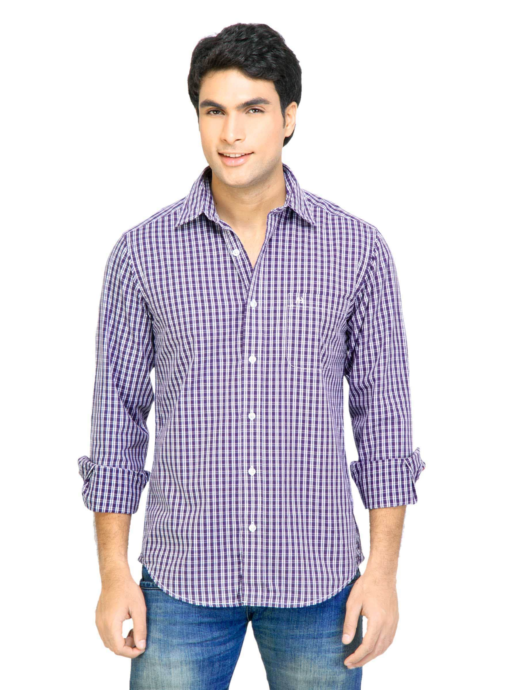 Arrow Sport Men Check Purple Shirts