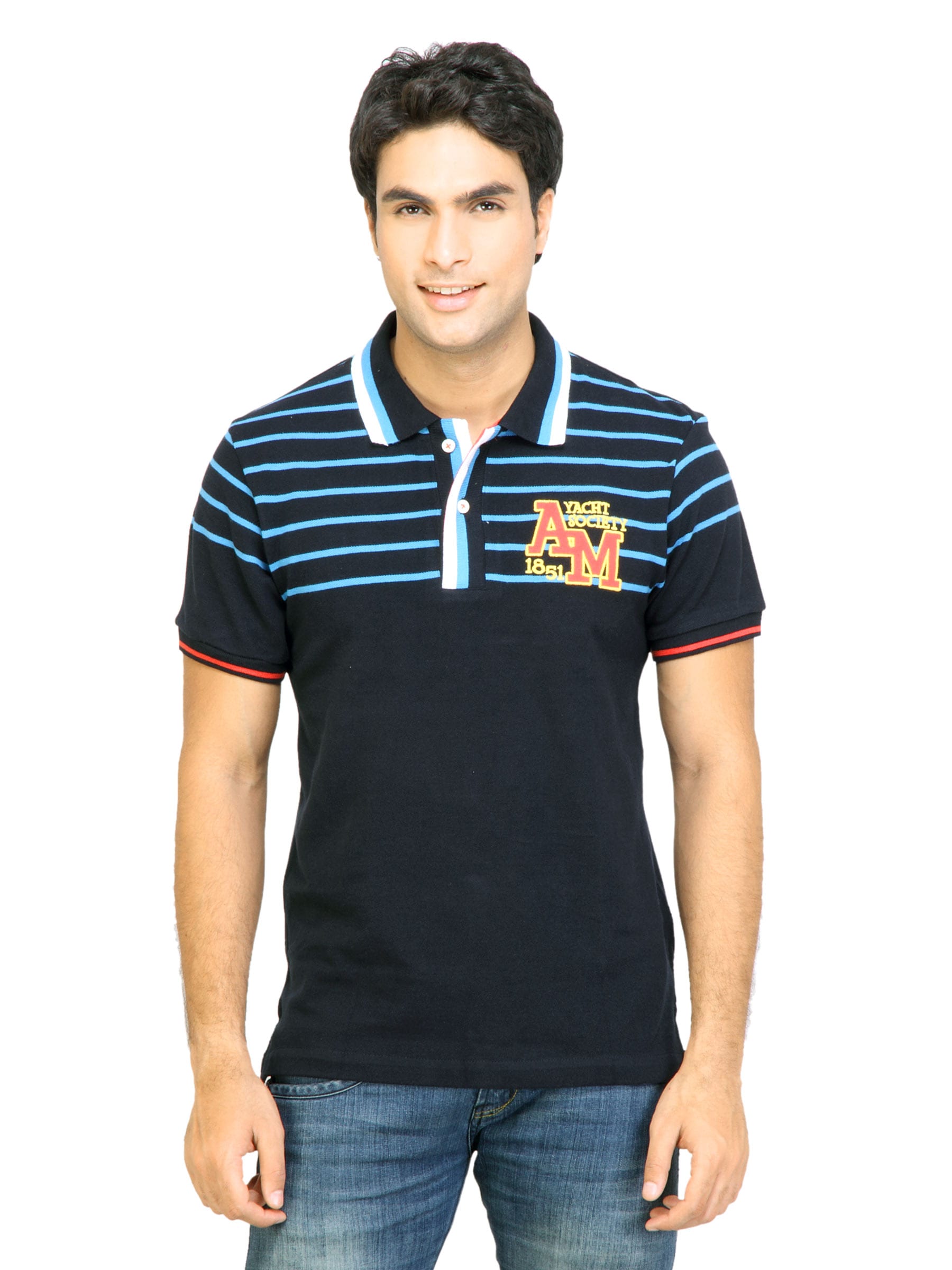 Arrow Sport Men Solid Navy Blue Polo Tshirts