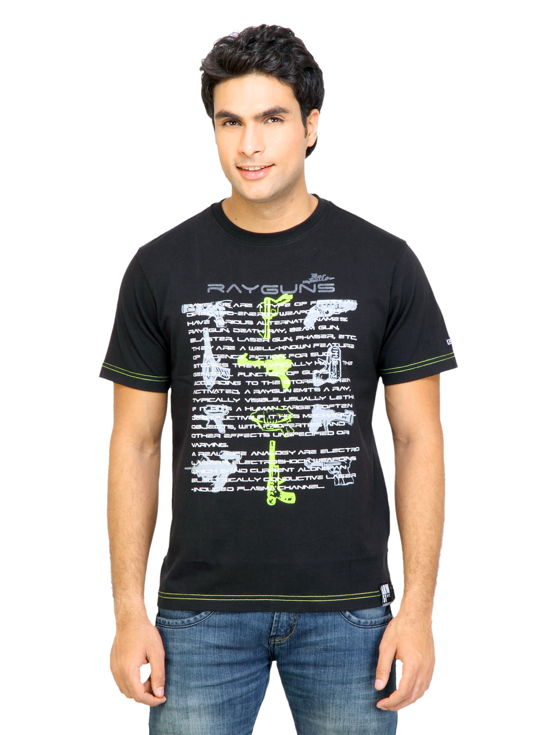 Arrow Sport Men Printed Black Tshirt