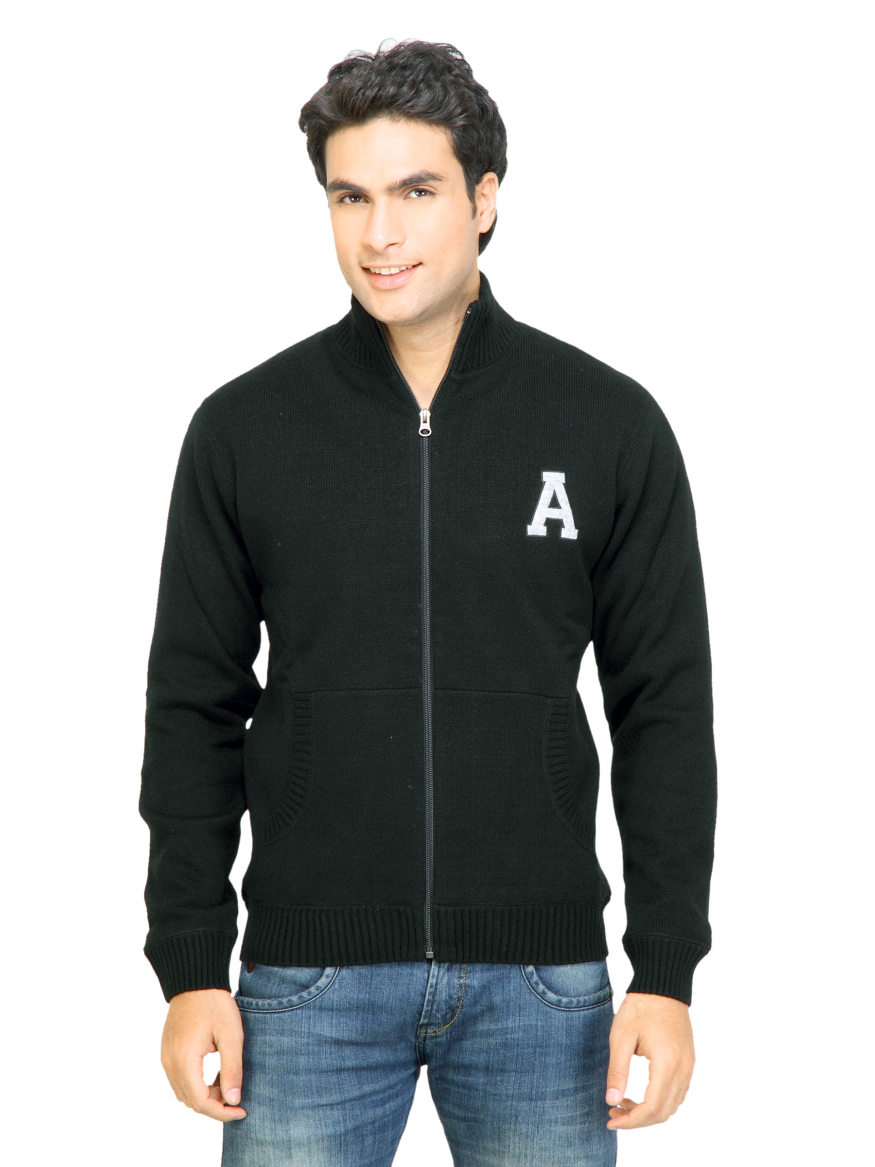 Arrow Sport Men Solid Black Sweaters
