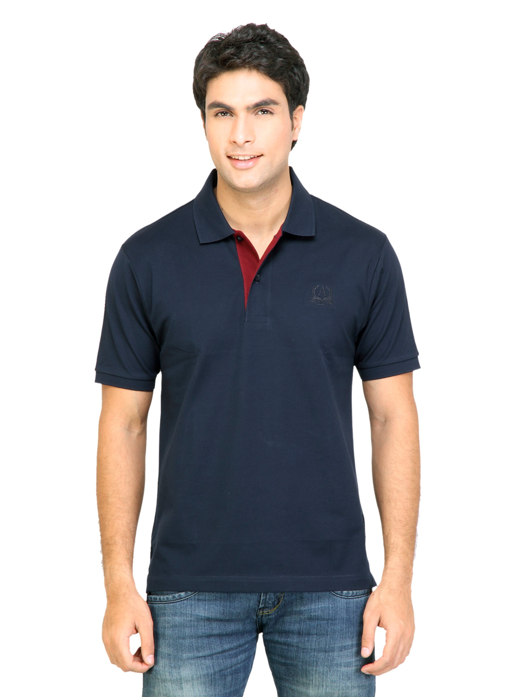 Arrow Sport Men Solid Navy Blue Polo Tshirts