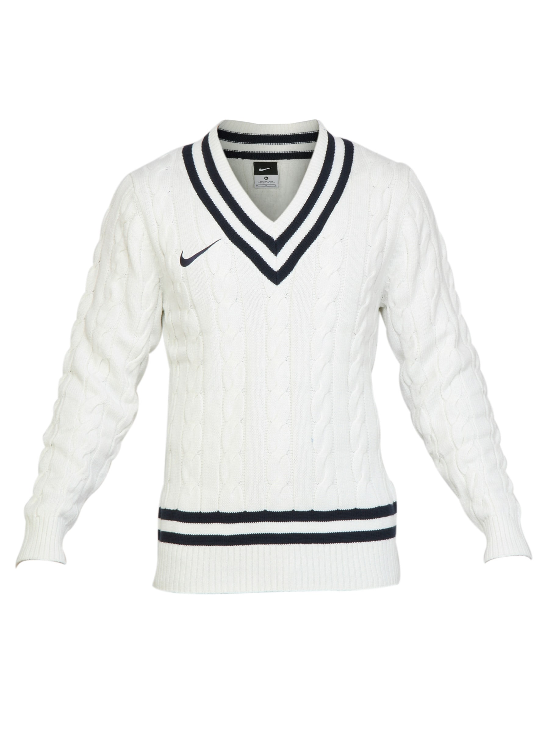 Nike Men Solid White Sweaters