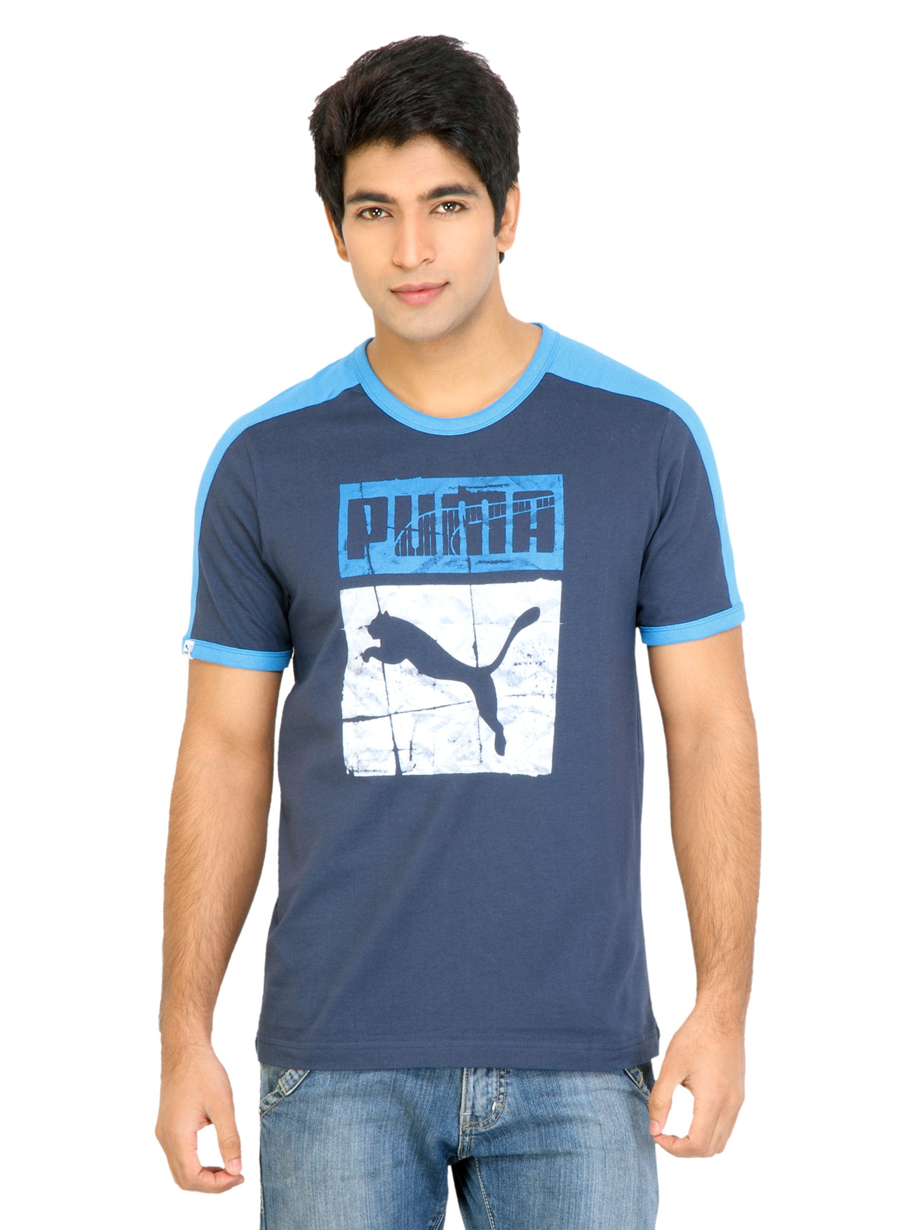 Puma Men Heroes T7 Blue Tshirts