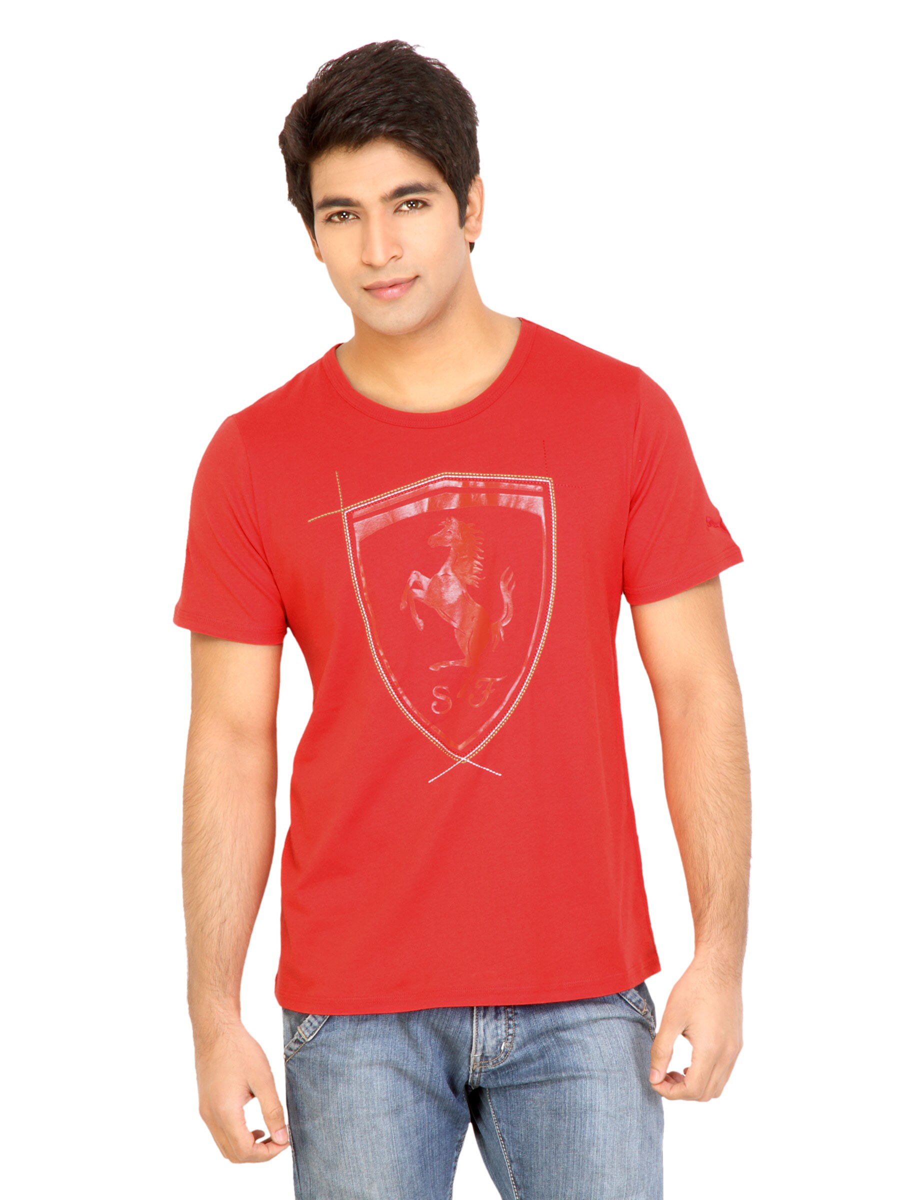 Puma Men Ferrari Logo Red Tshirts