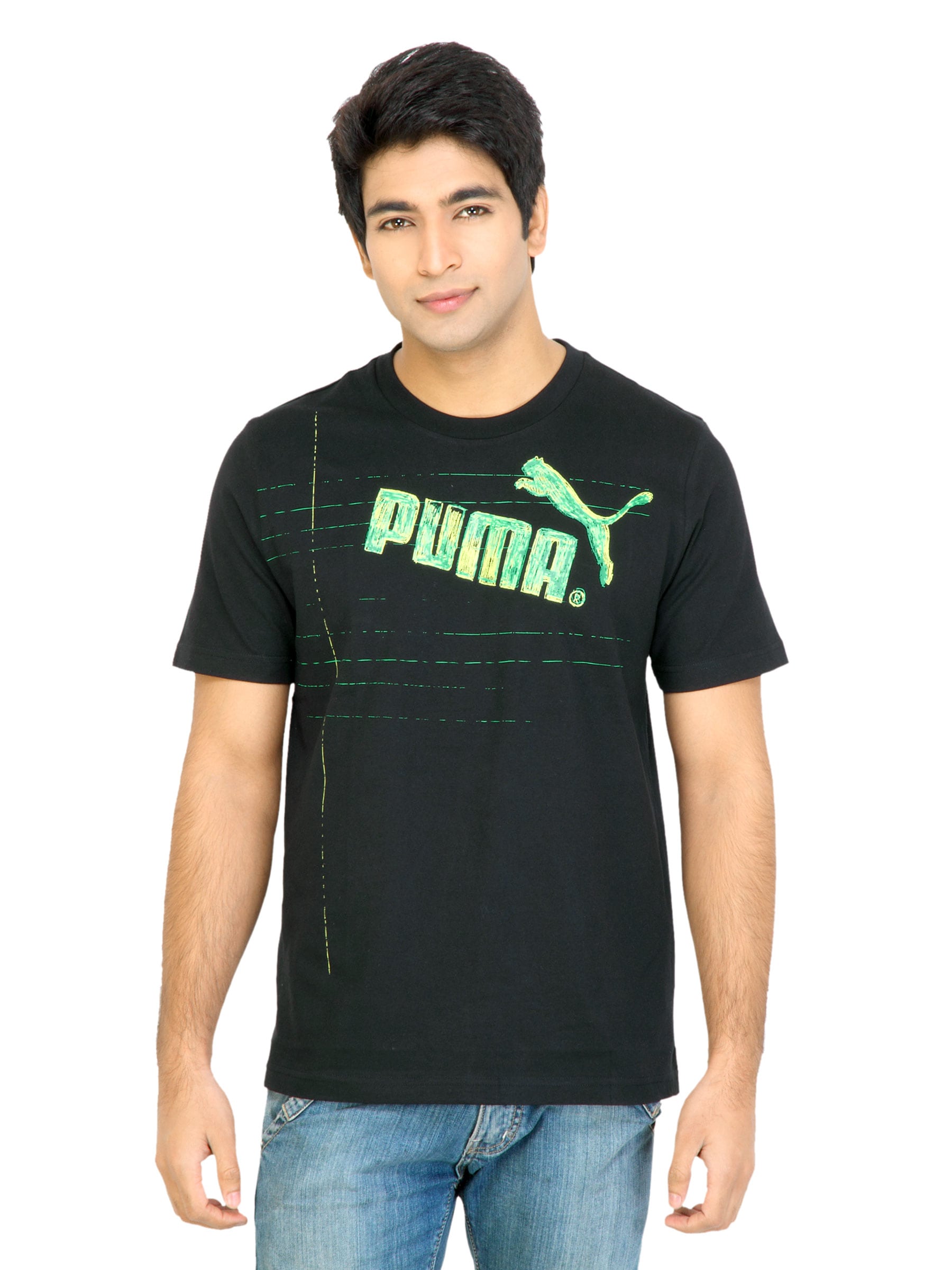 Puma Men Scribble Black Tshirts