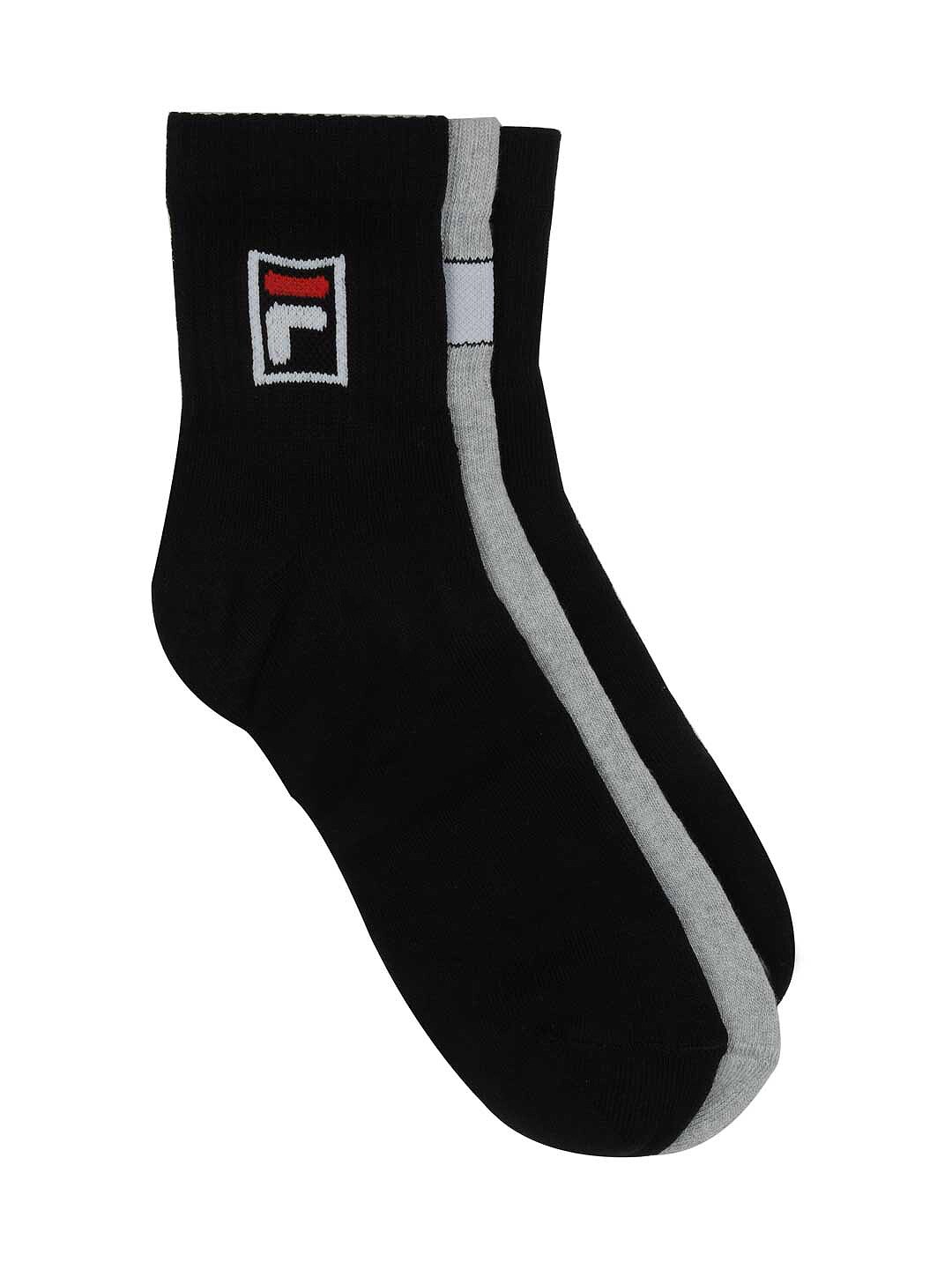 Fila Men Pack Of 3 Black And Grey Socks