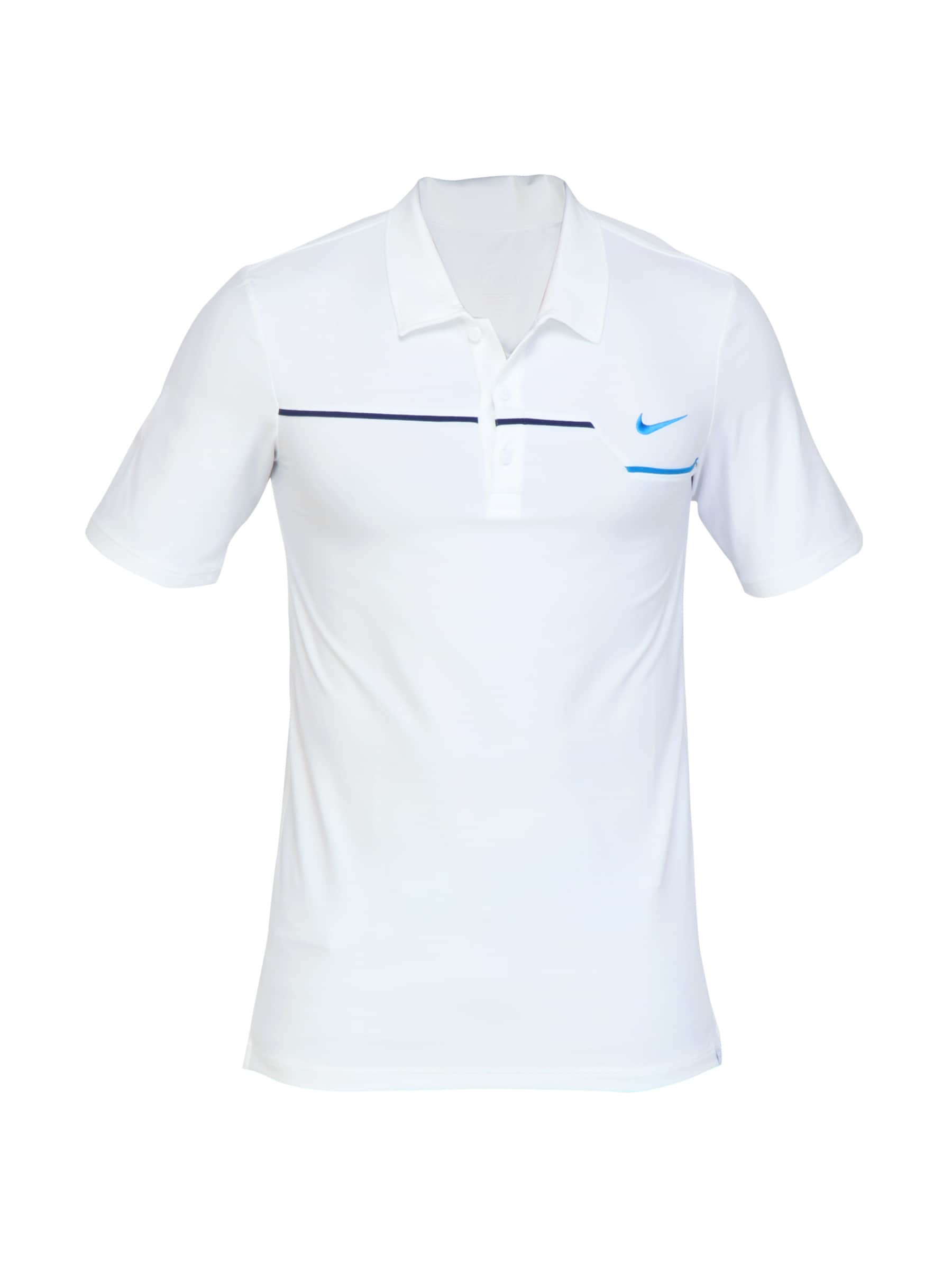 Nike Men AS Challenger UV Zigzag White Polo Tshirts