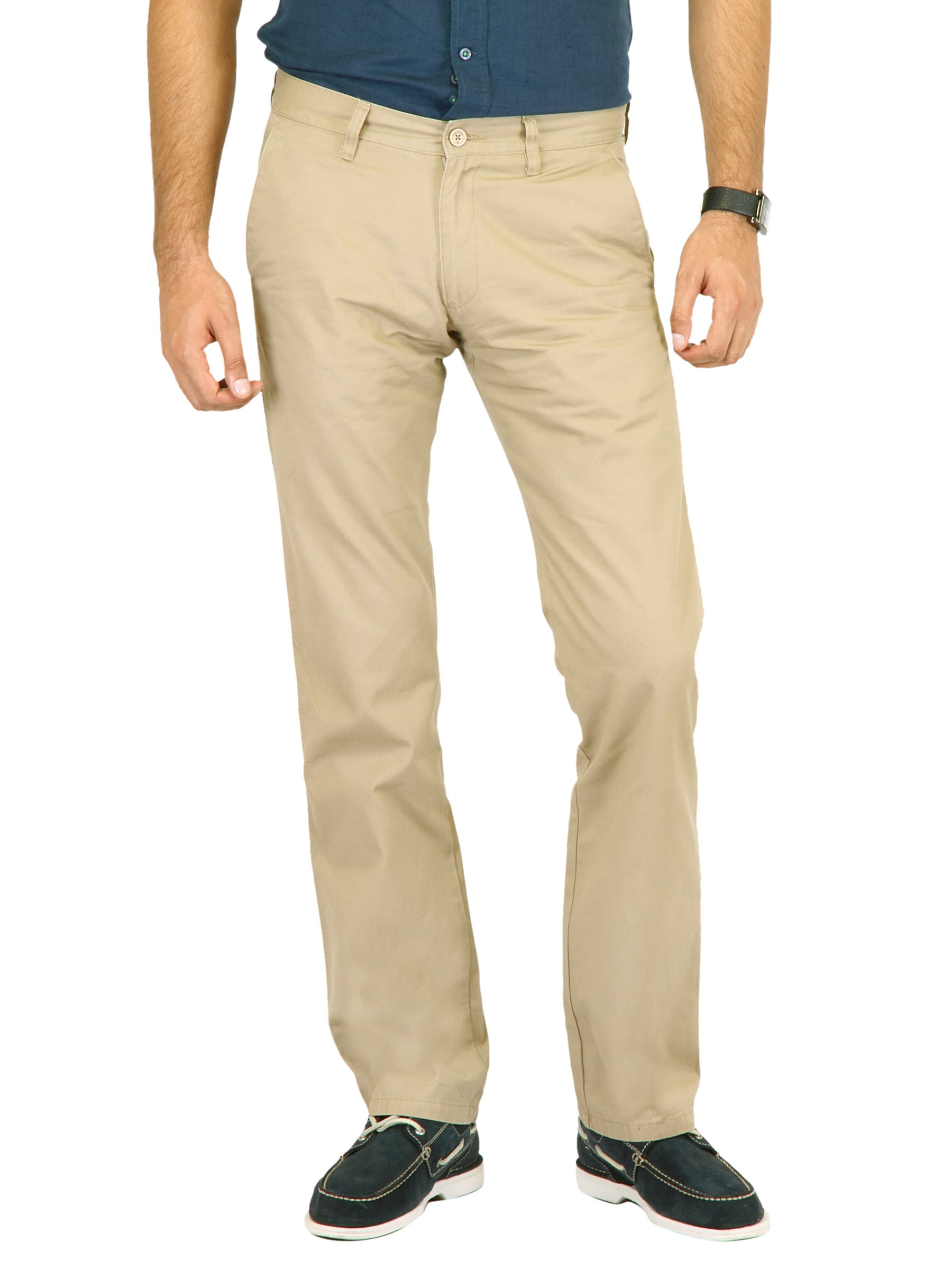 Highlander Men Classic Chinos Brown Trousers