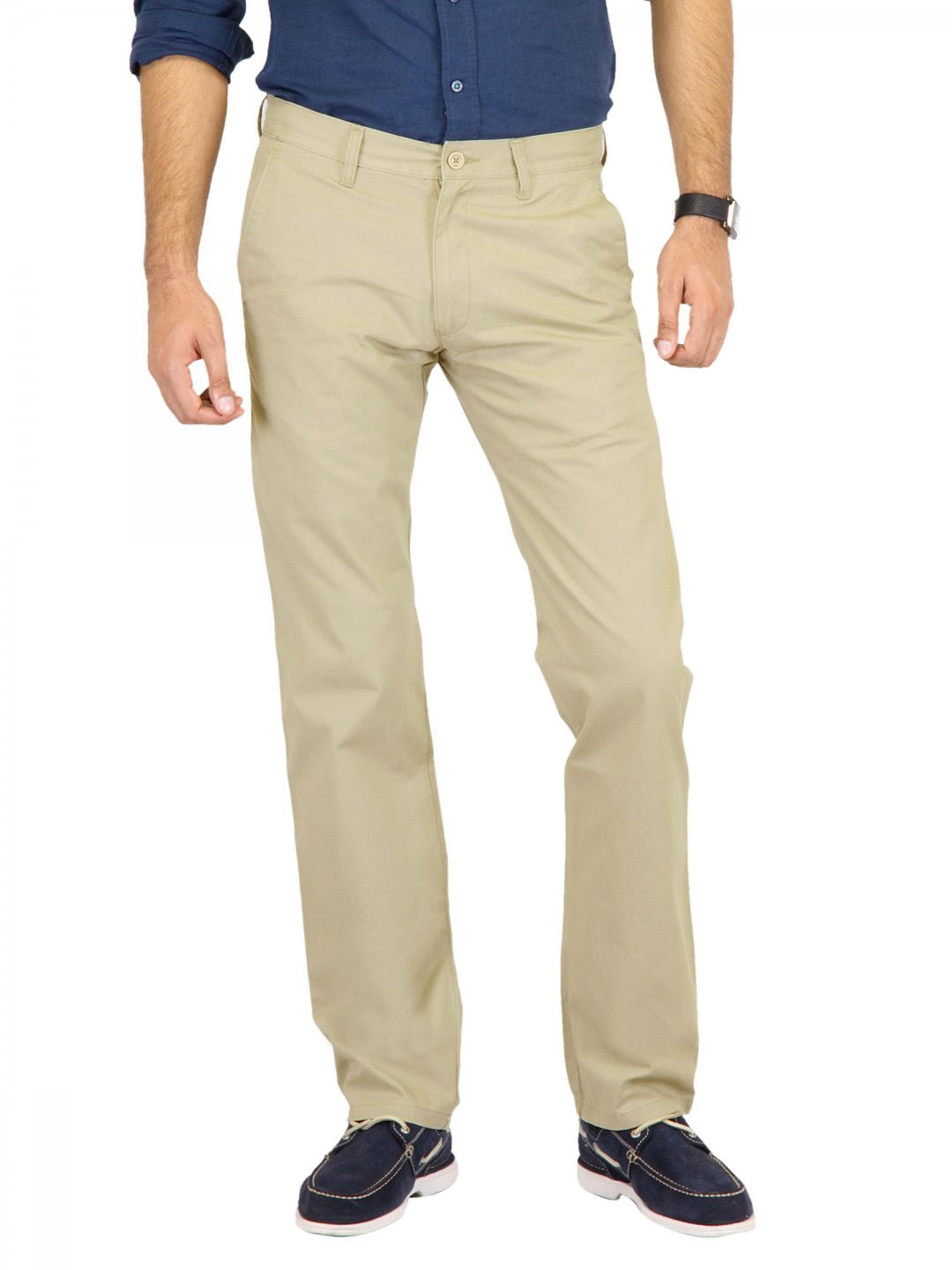 Highlander Men Classic Chinos Beige Trousers