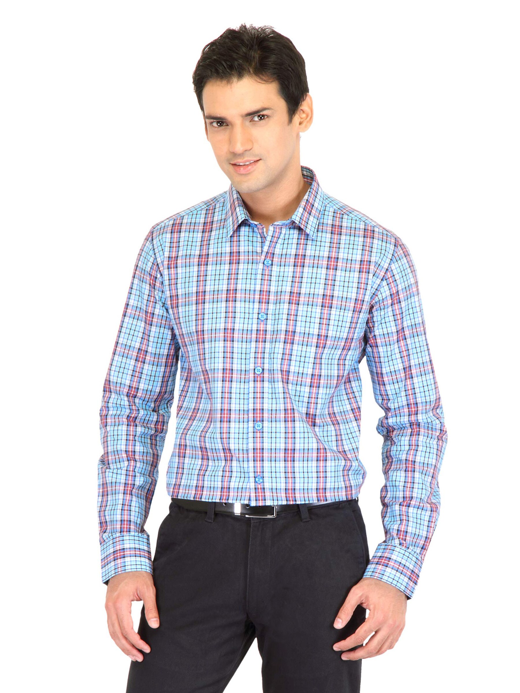 Black coffee Men Micheal Blue Slim Fit Shirt