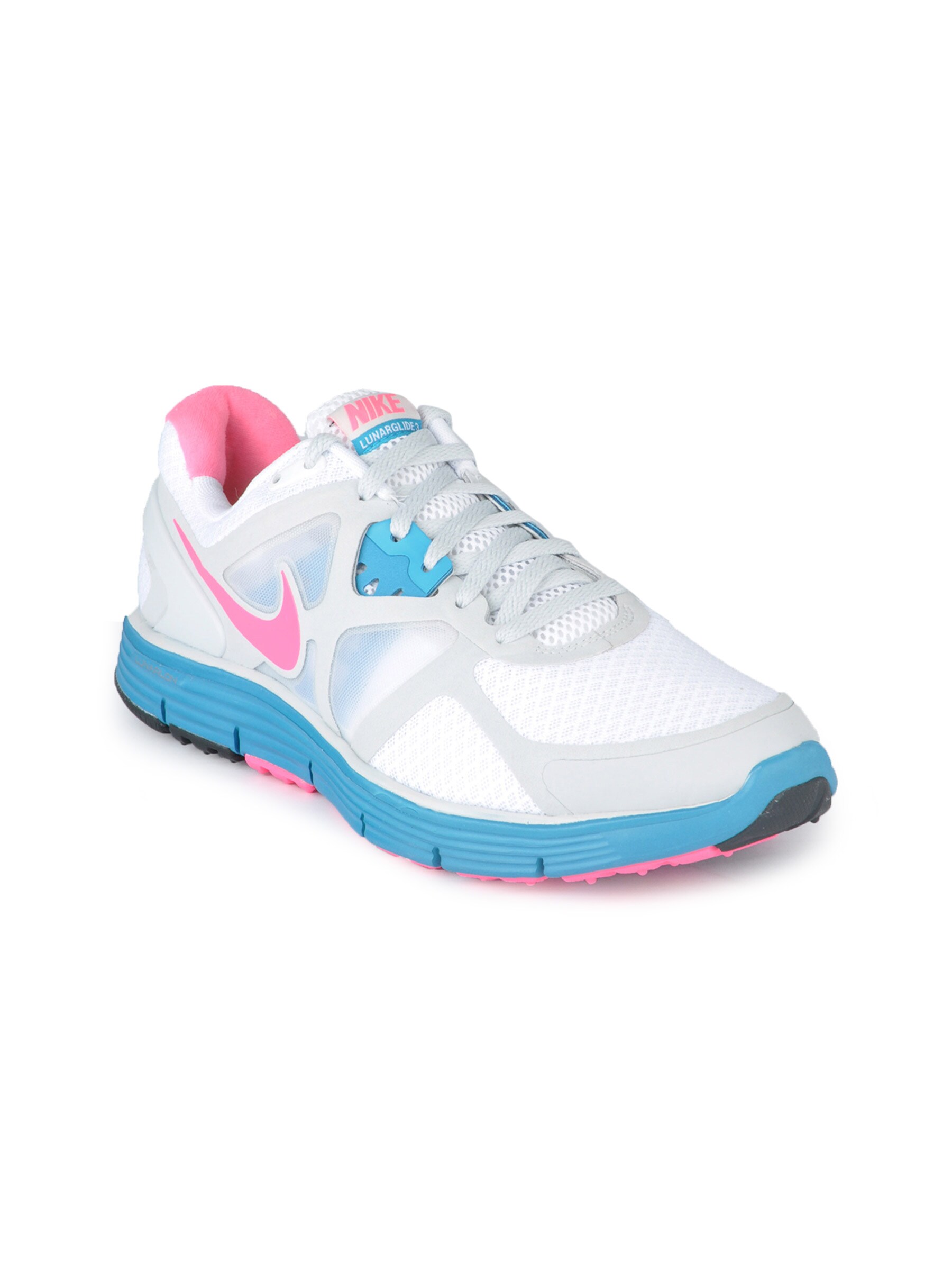 Nike Women Lunarglide+ 3 White Sports Shoes