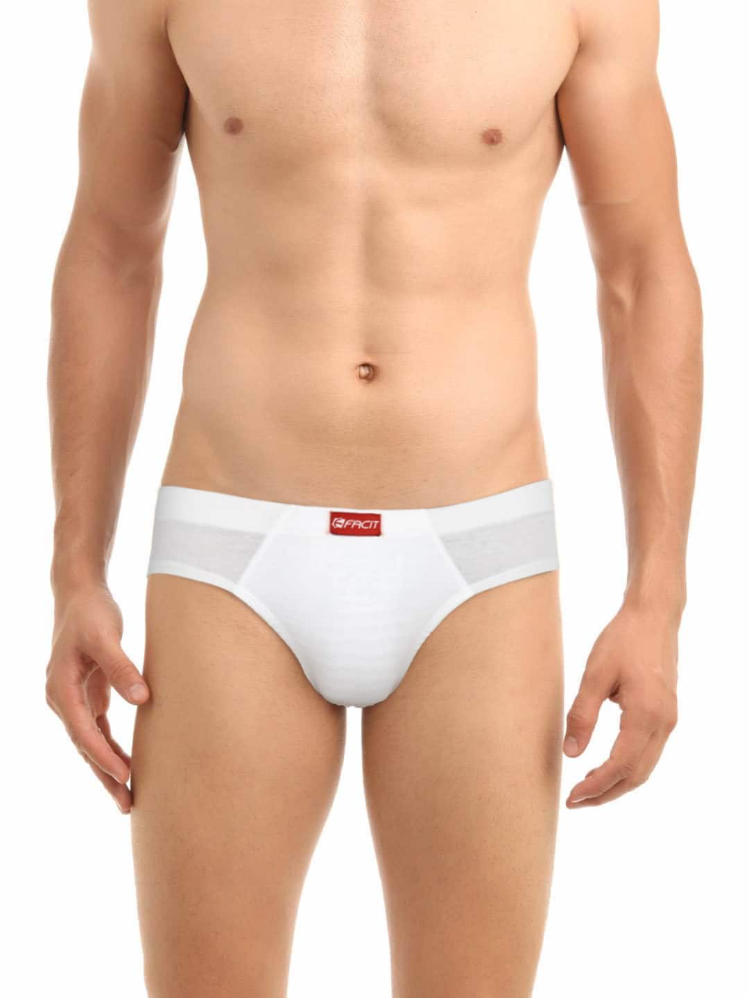 Facit Men Pack of Two White Mid-Rise Briefs