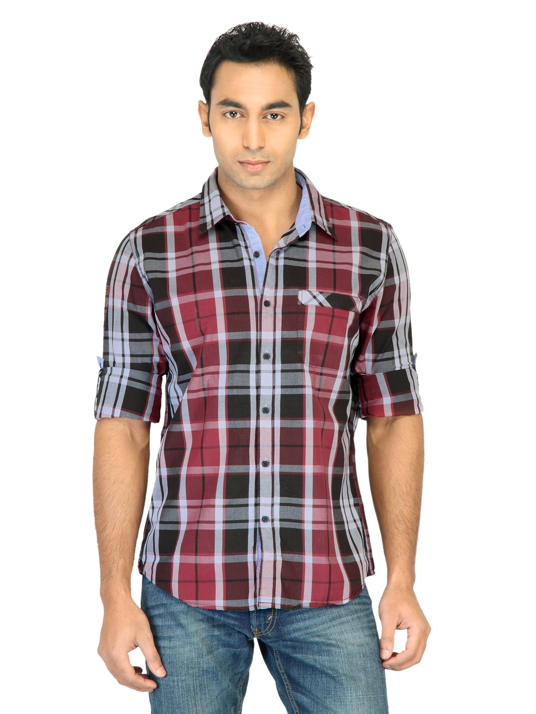 Turtle Check Men Red Shirt