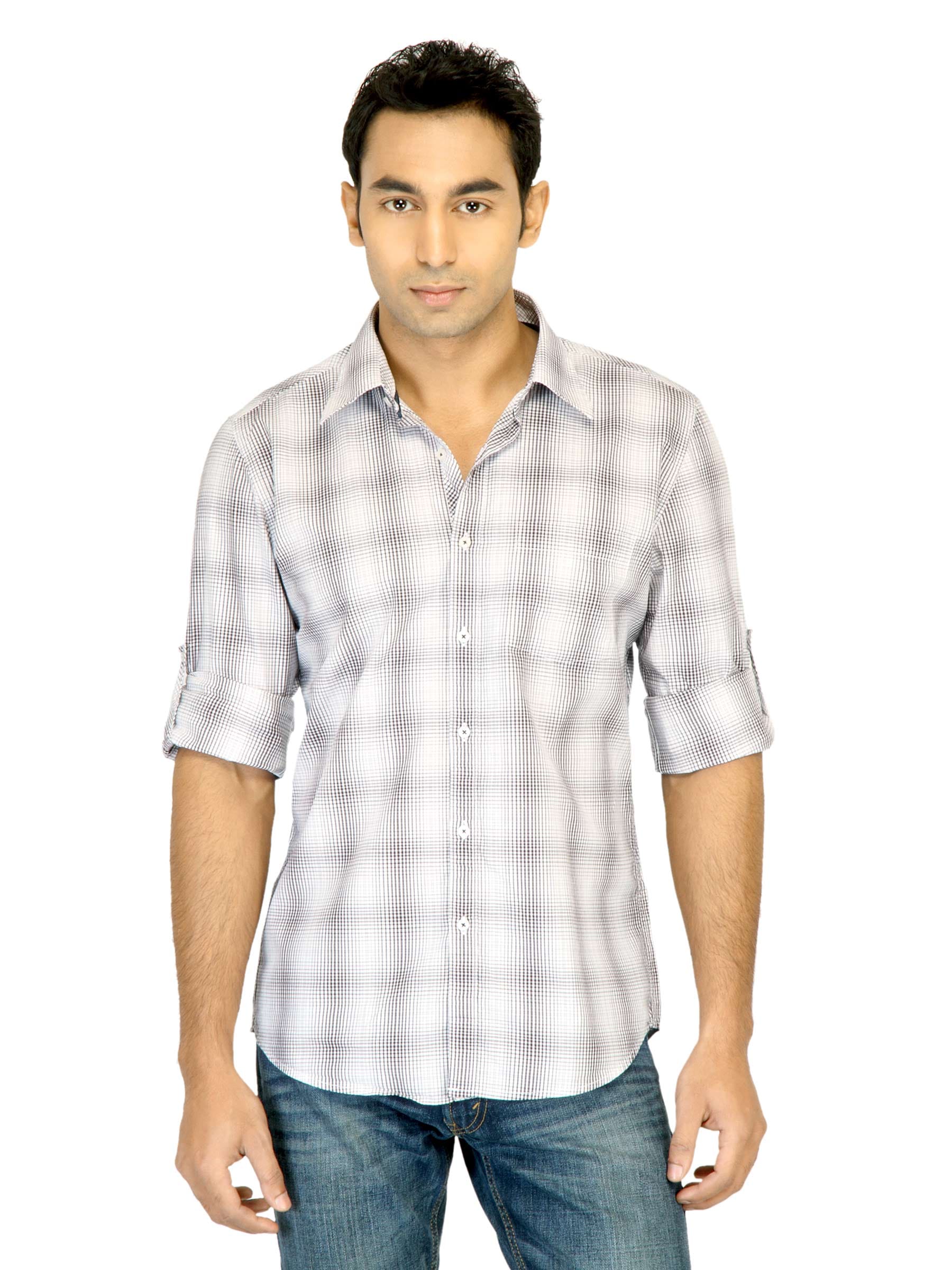 Turtle Check Men White Shirt