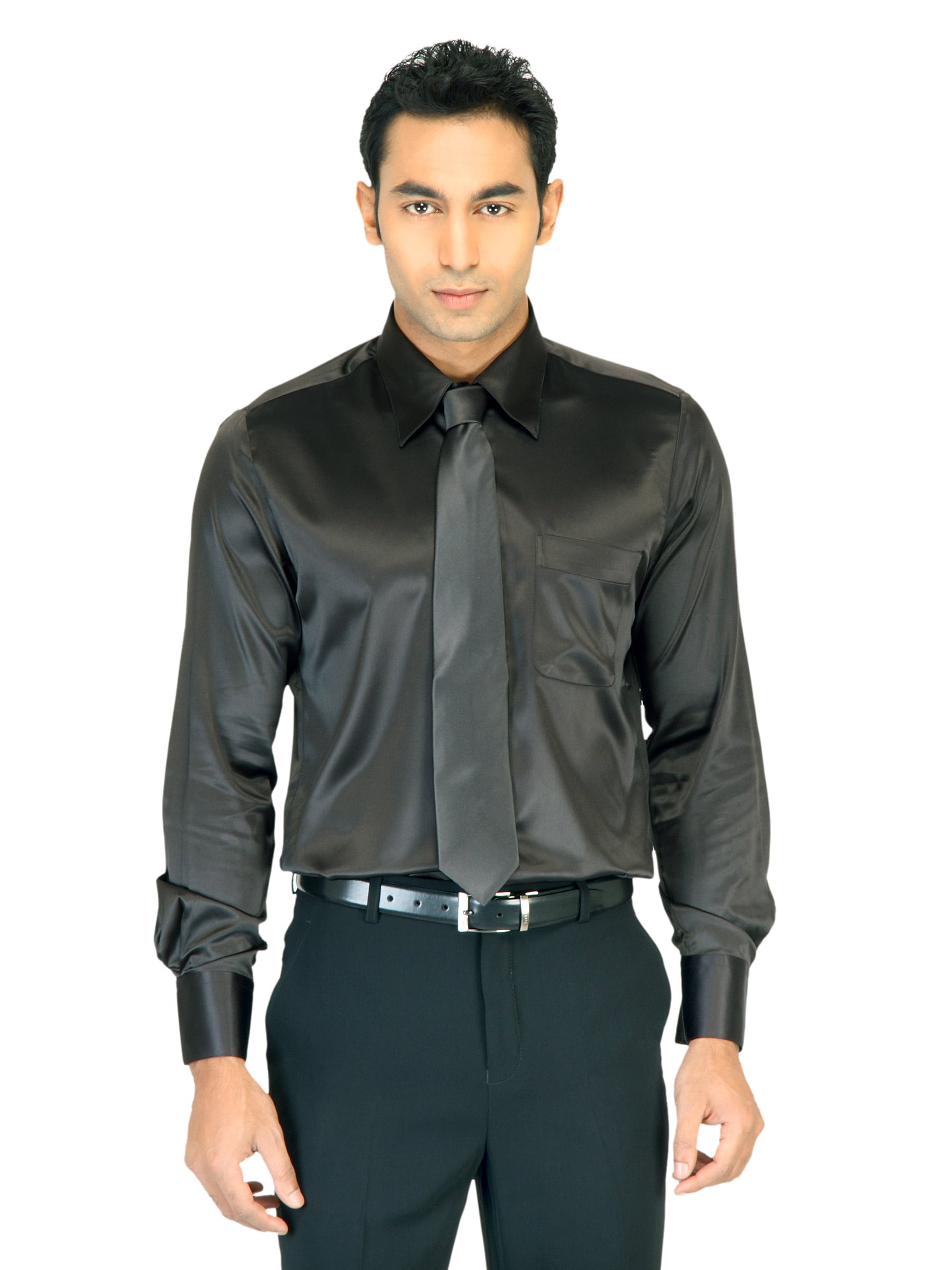 Turtle Solid Men Black Shirt