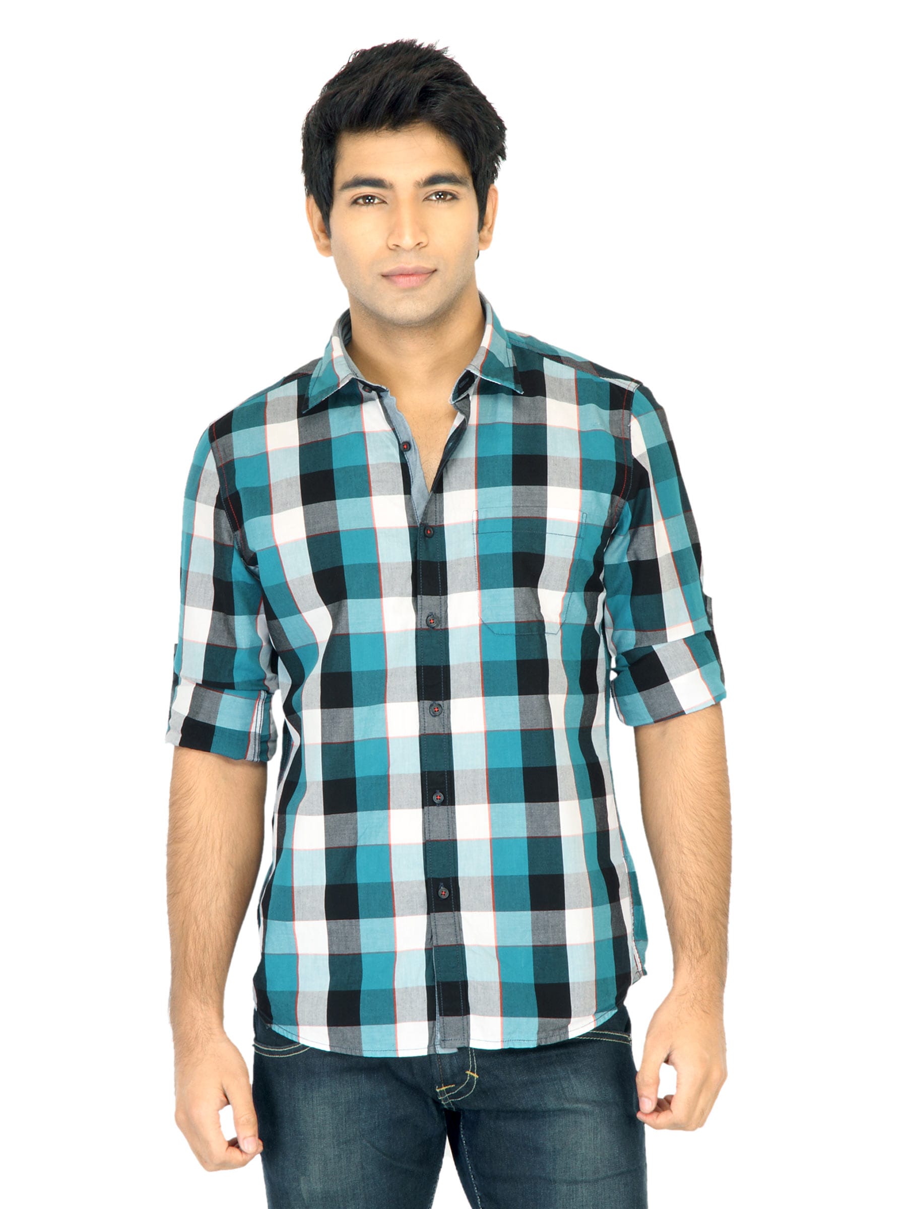 Turtle Check Men Black Shirt