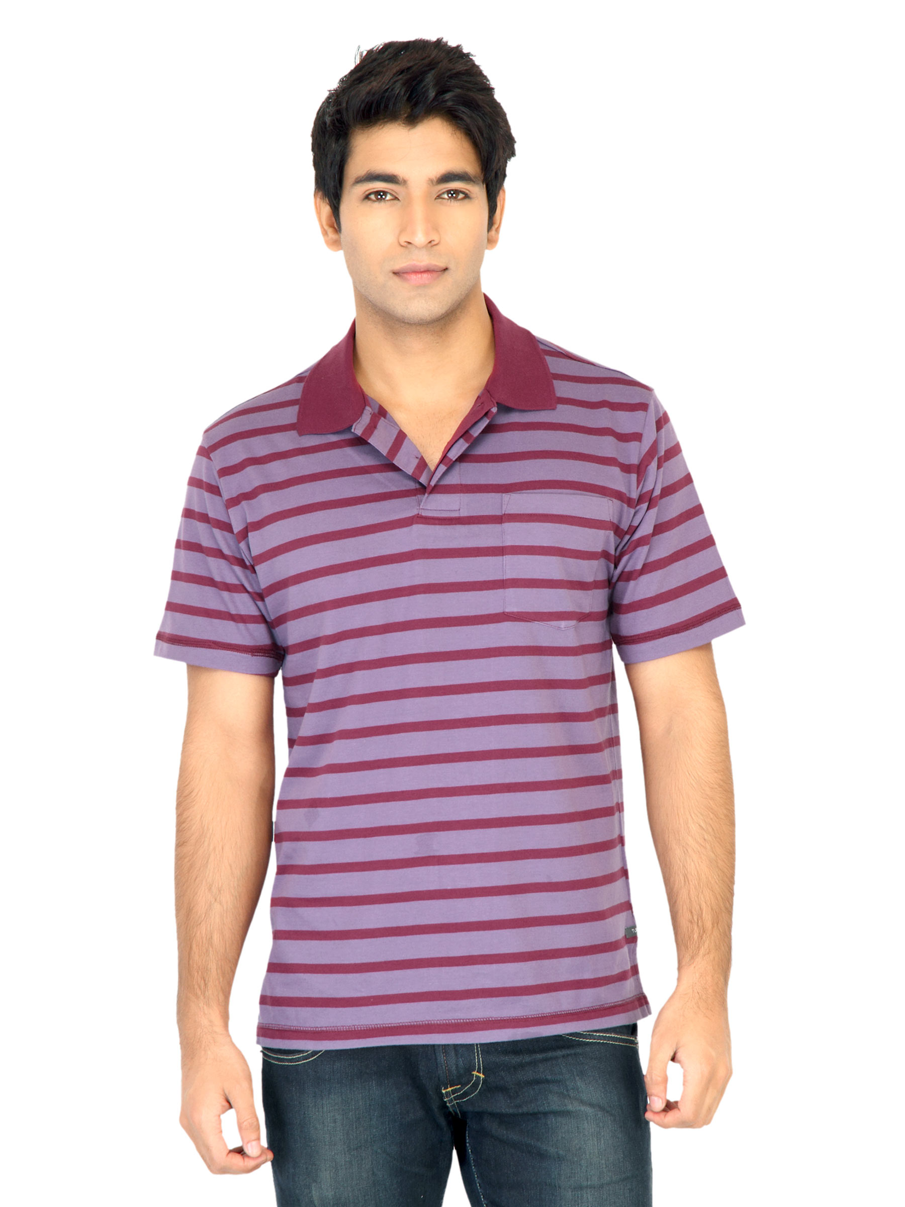 Turtle Stripes Men Purple TShirt