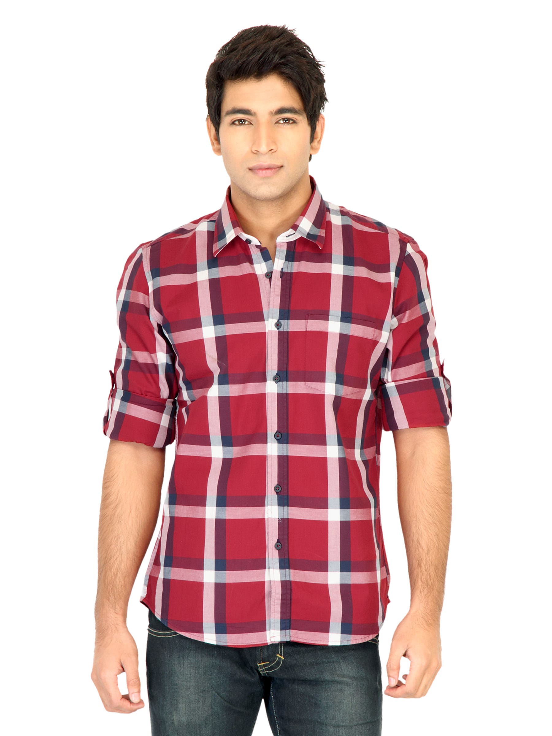 Turtle Check Men Red Shirt