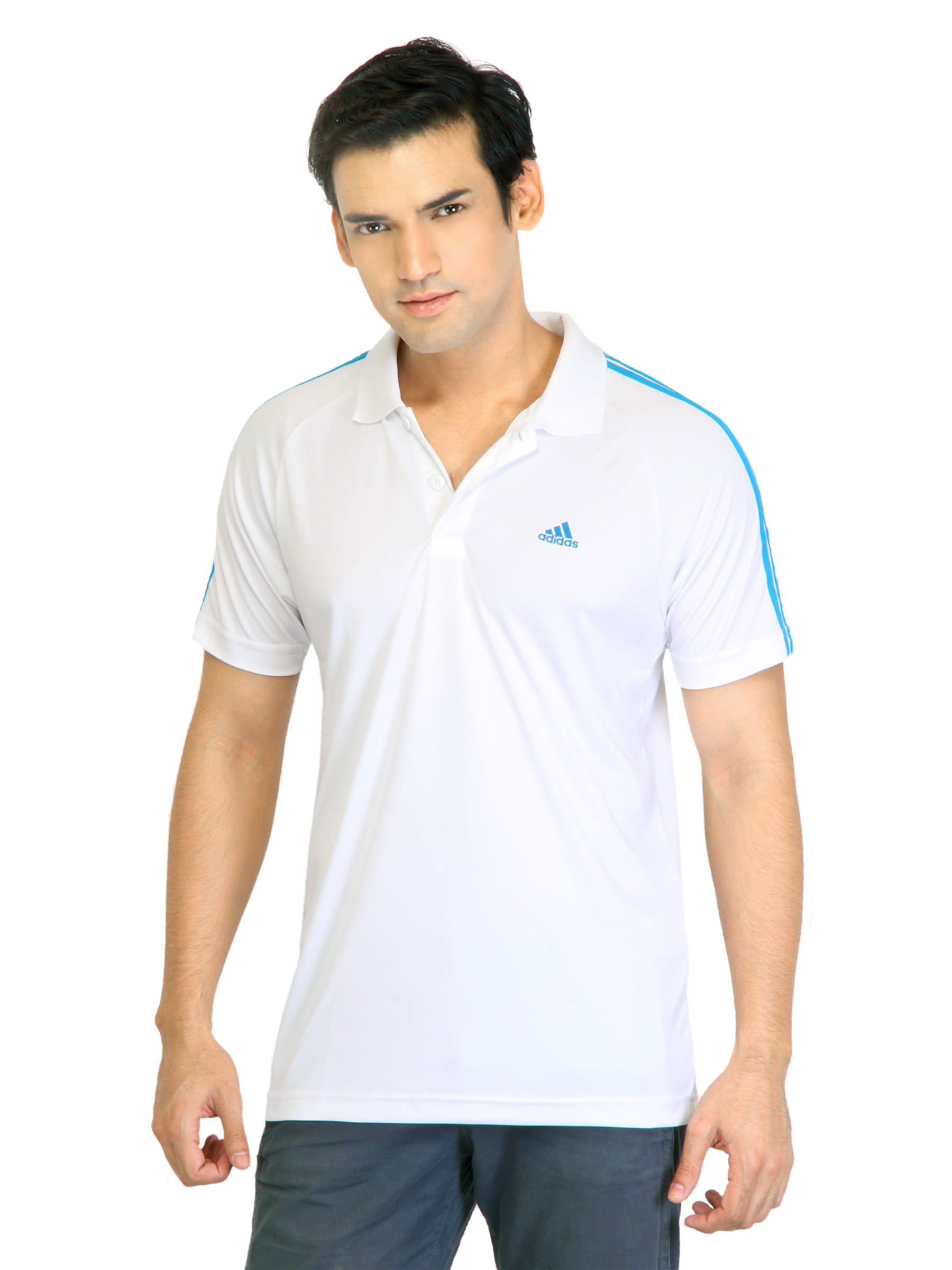 ADIDAS Men White Polo Tshirt