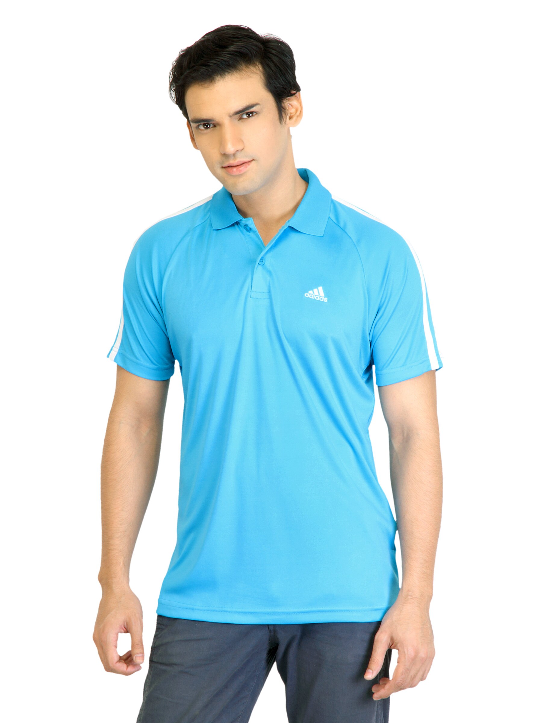 ADIDAS Men Blue Polo Tshirt