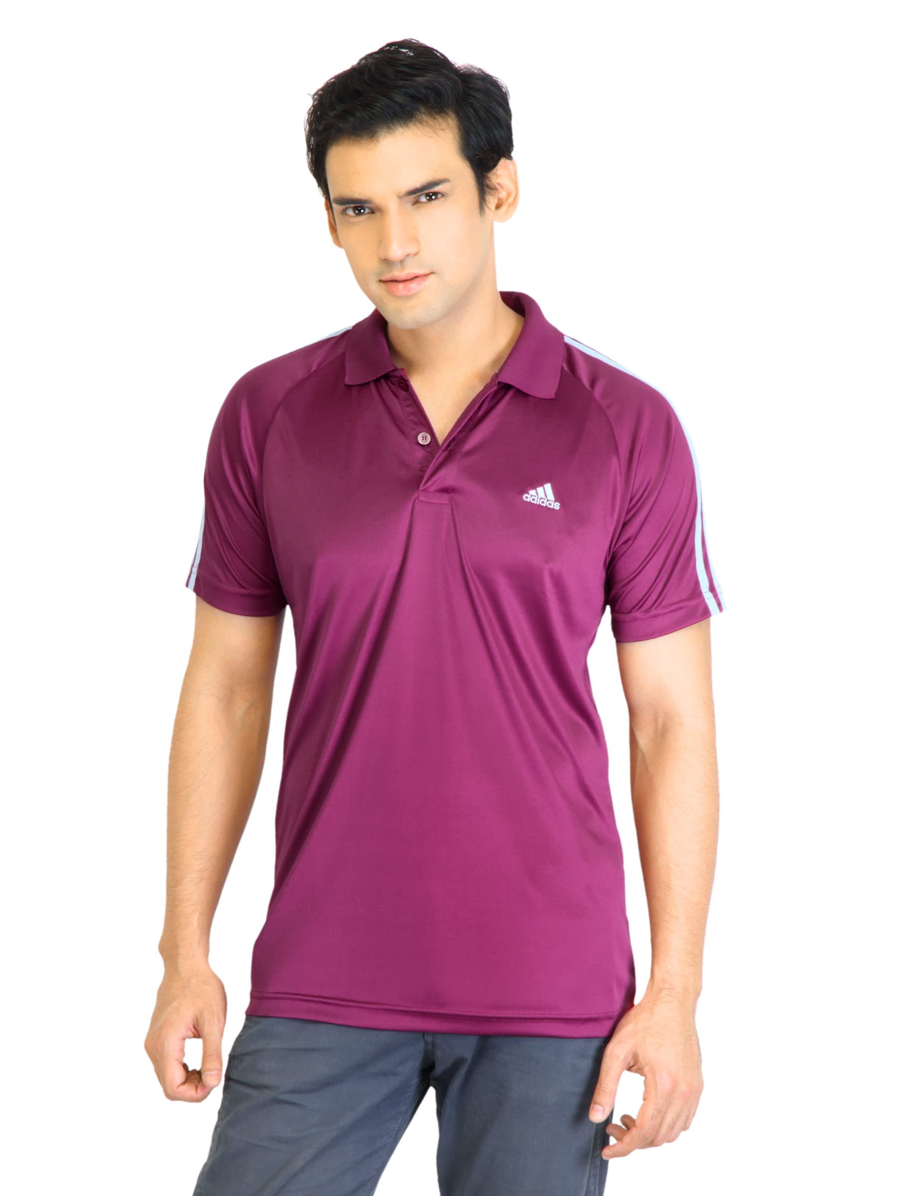 ADIDAS Men Grape Pink Polo Tshirts