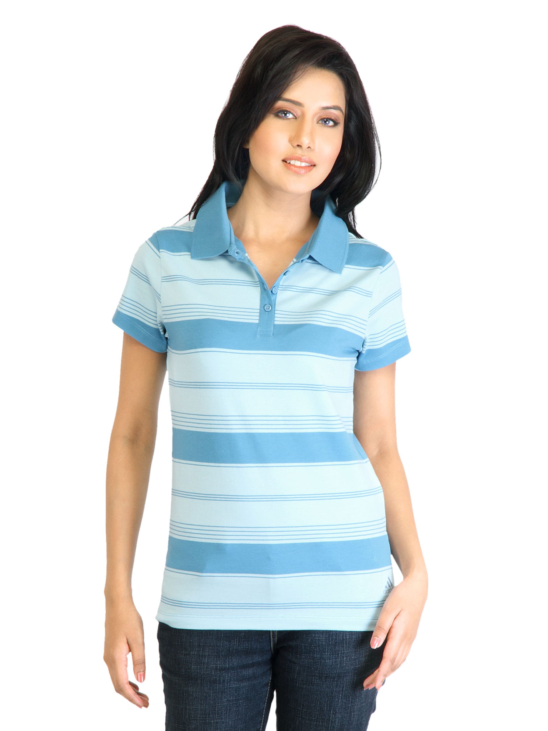 ADIDAS Women Blue TShirt