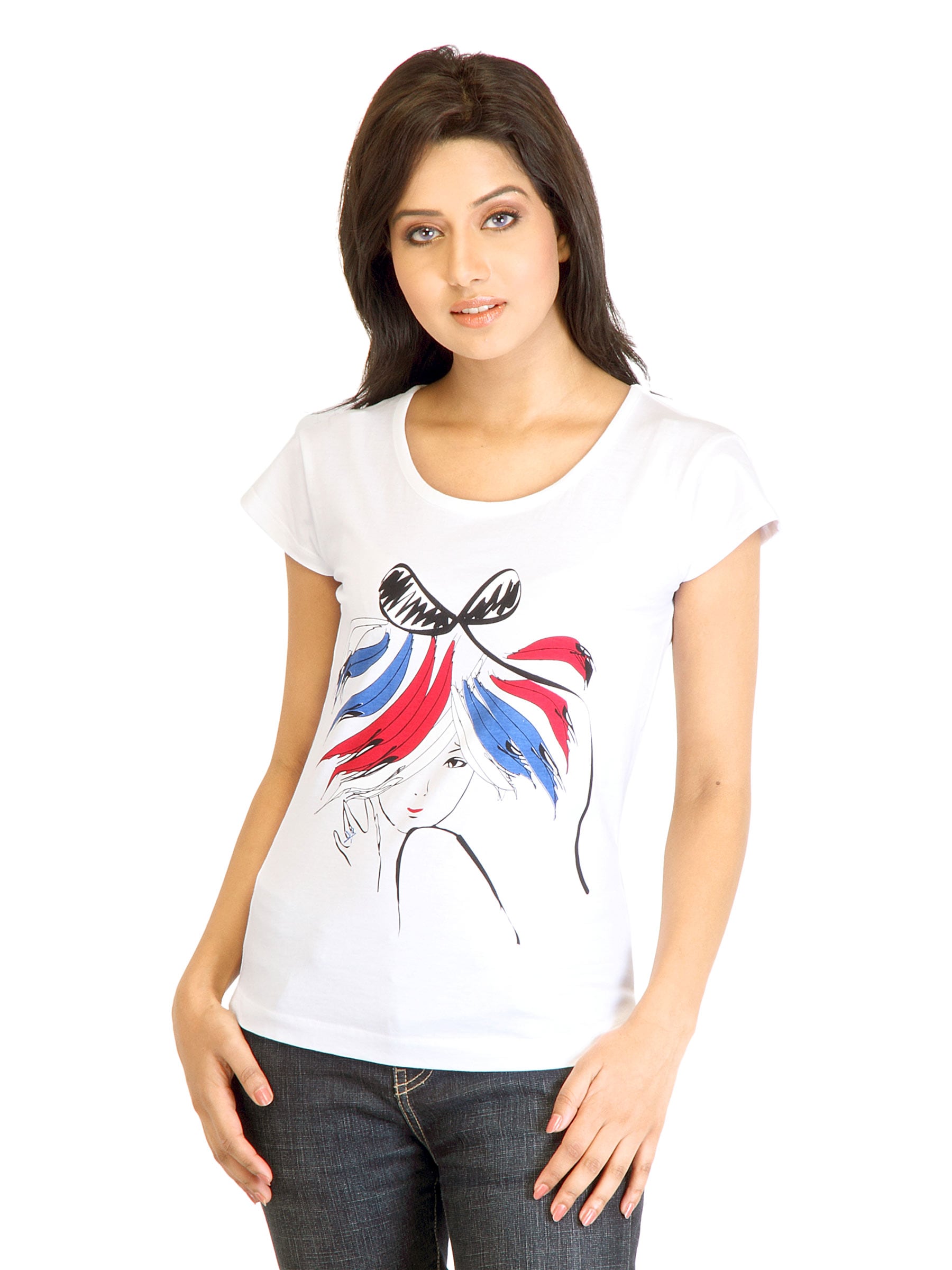 Tokyo Talkies Women Printed White Top