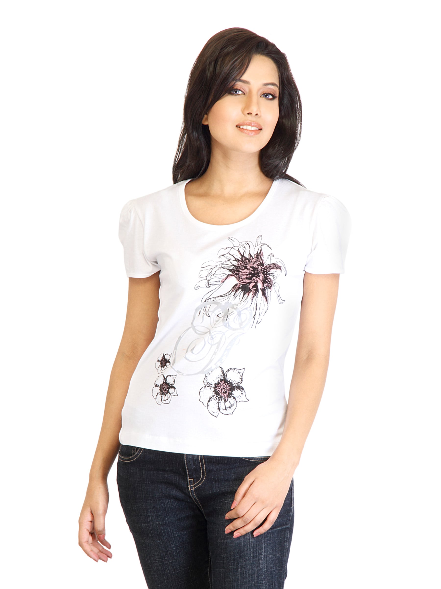 Tokyo Talkies Women Printed White Top