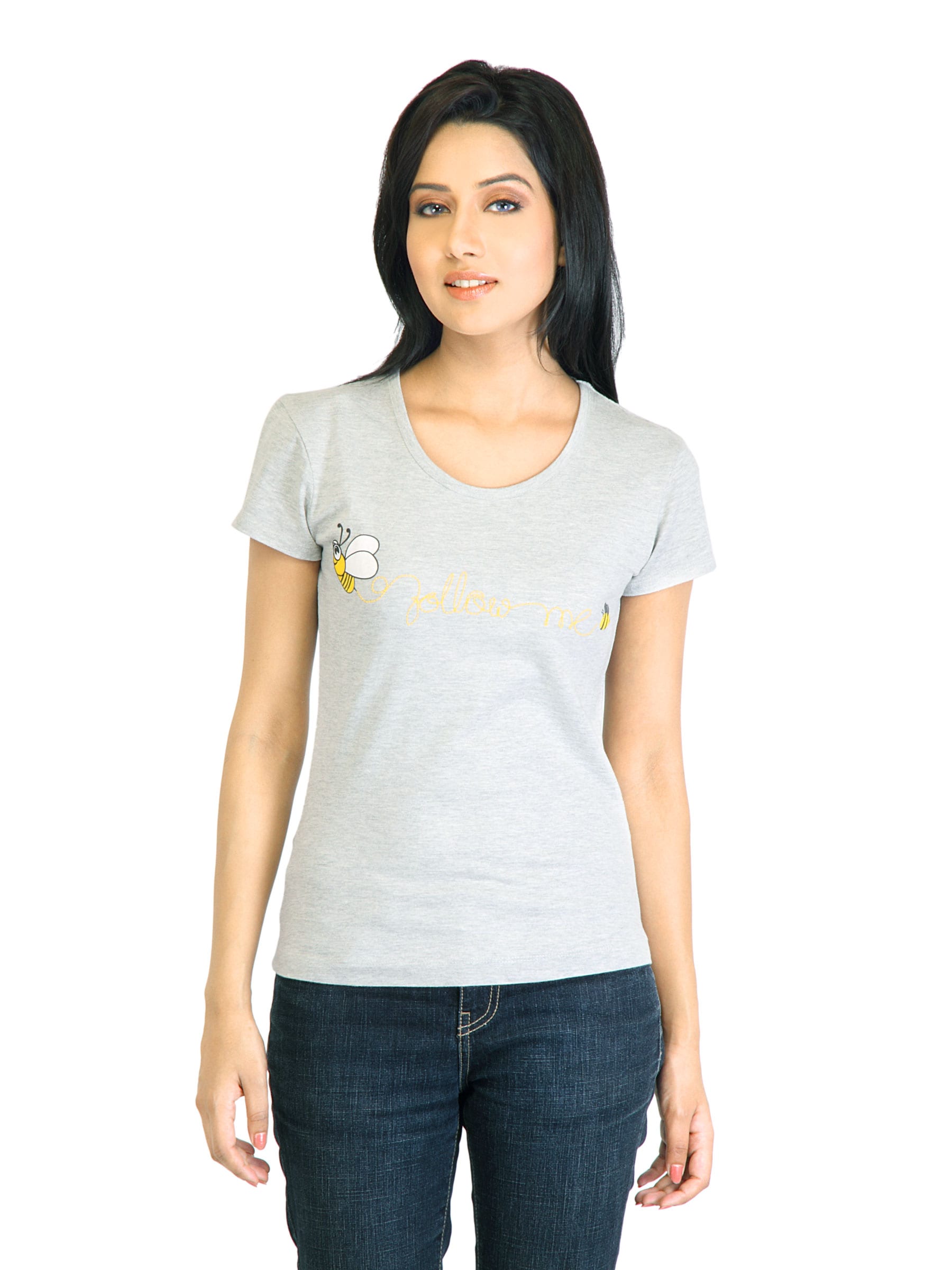 Tokyo Talkies Women Printed Grey Top