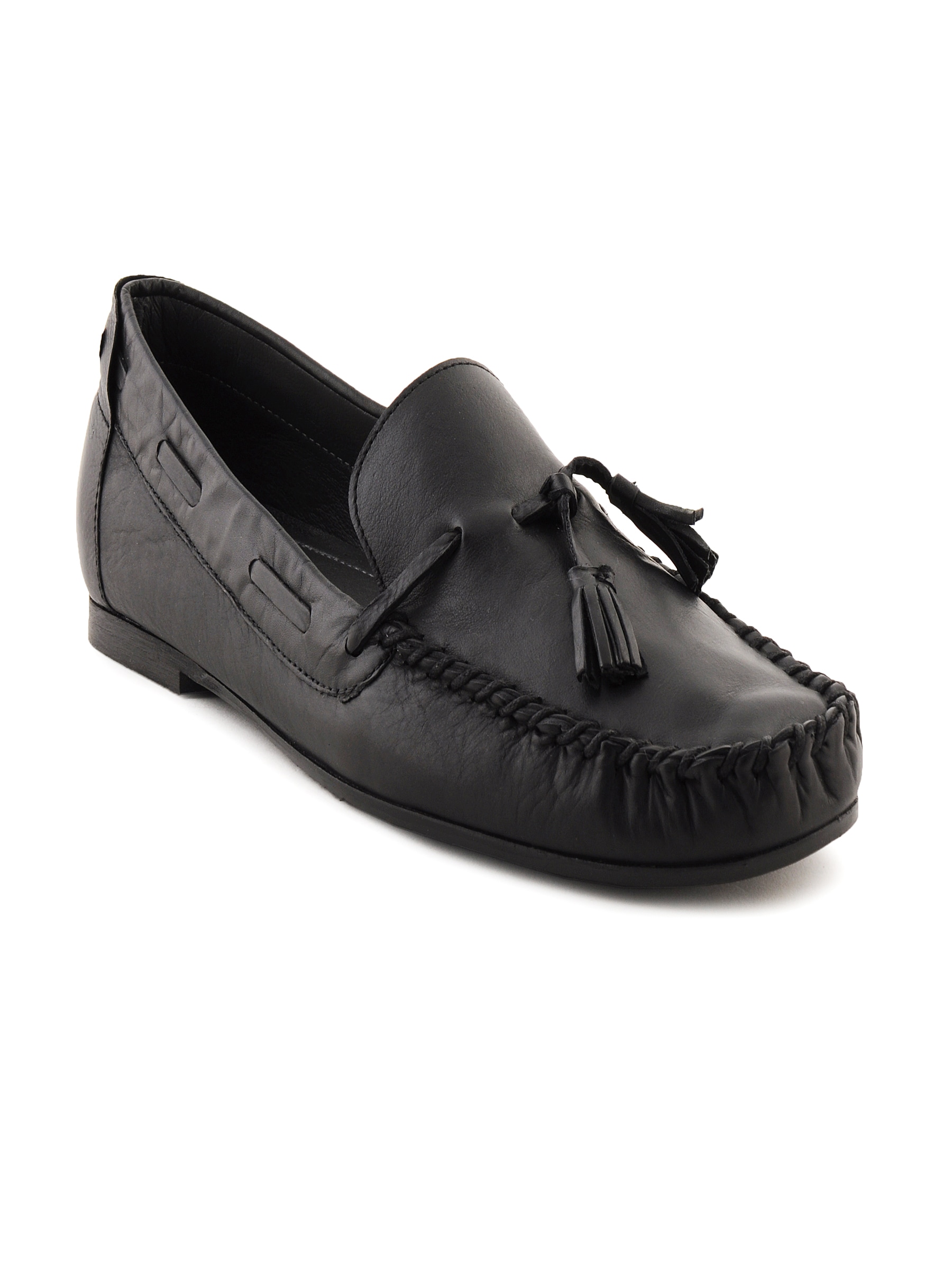 Enroute Men Leather Black Casual Shoes