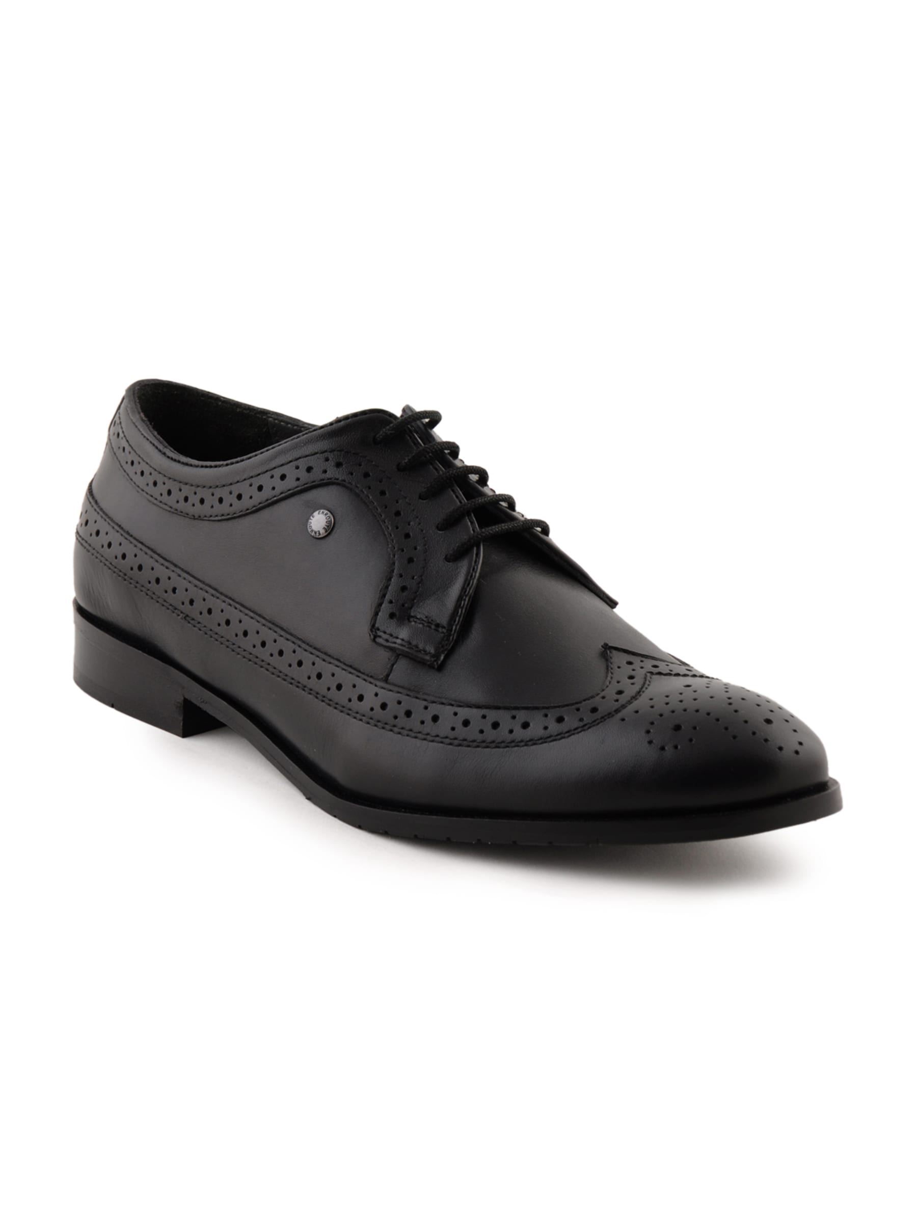 Enroute Men Leather Black Formal Shoes