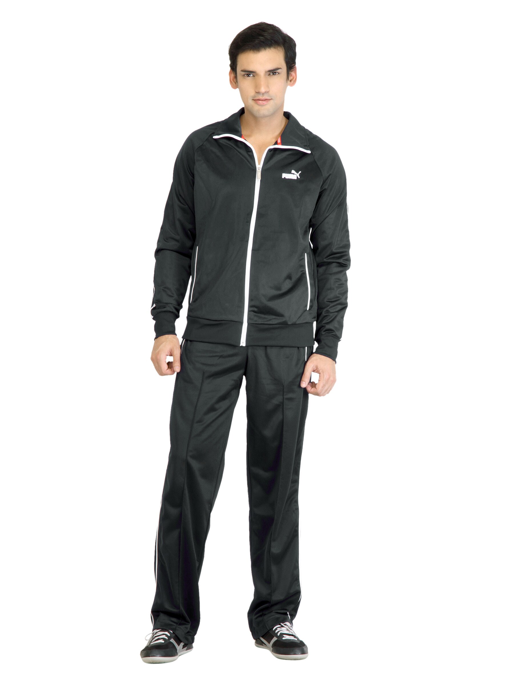 Puma Men Poly Knitted Black Tracksuit