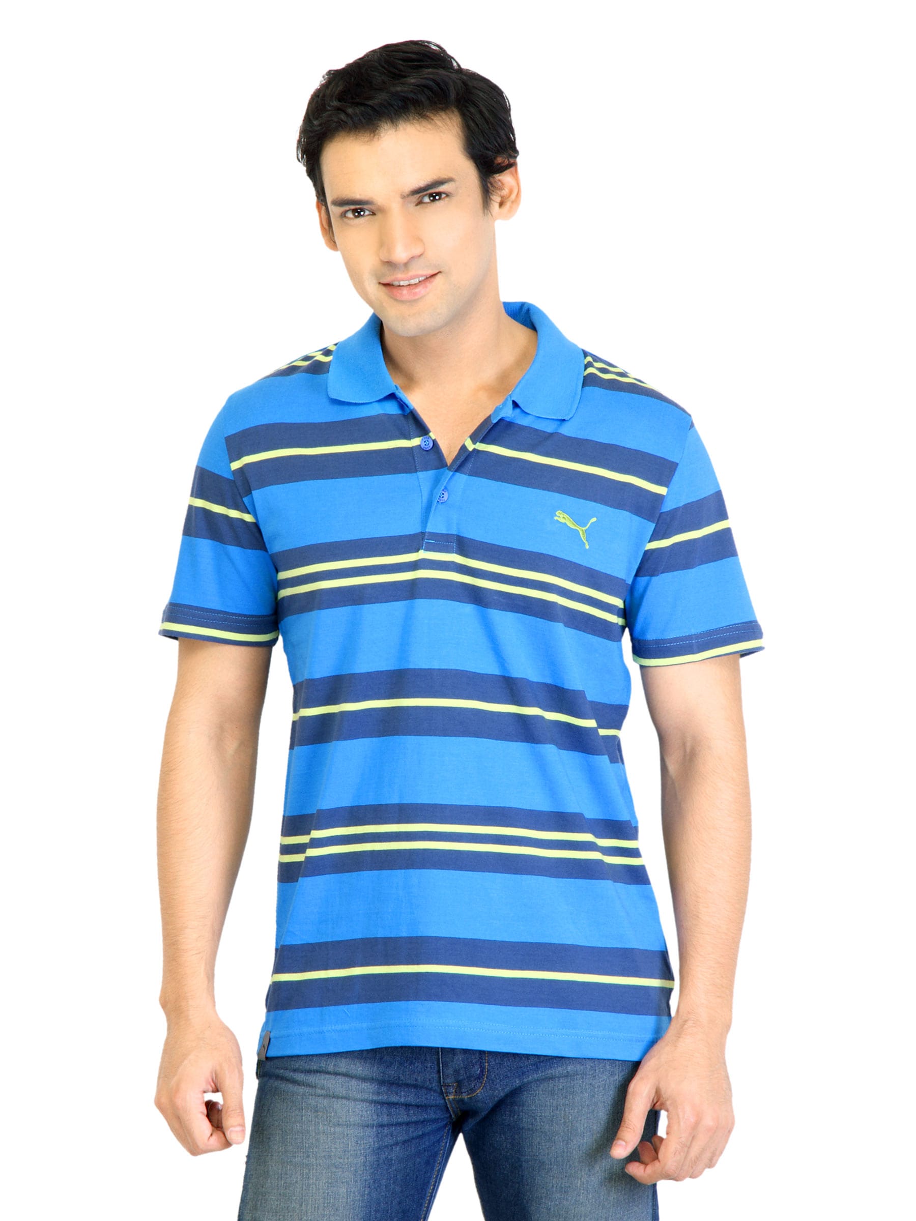 Puma Men Blue Polo T-Shirt