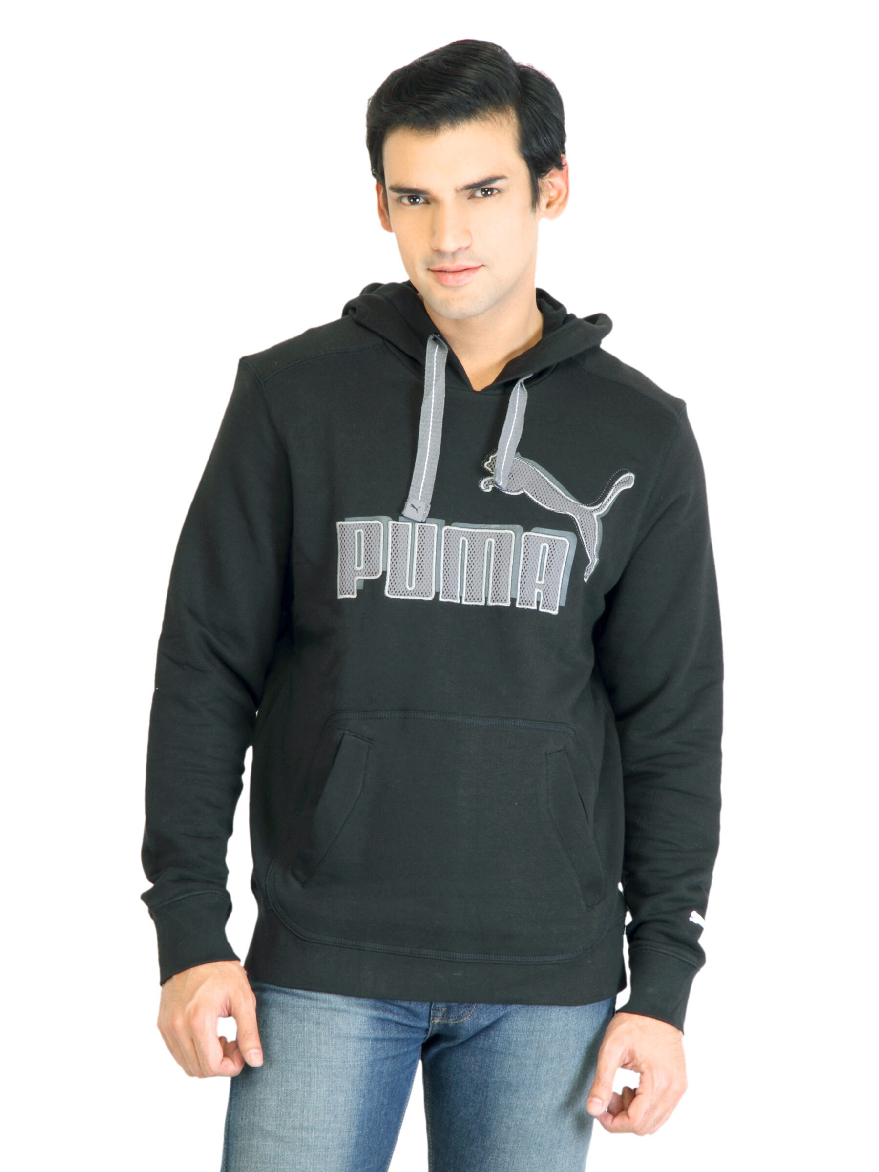 Puma Men Logo Hooded Black SweatShirt