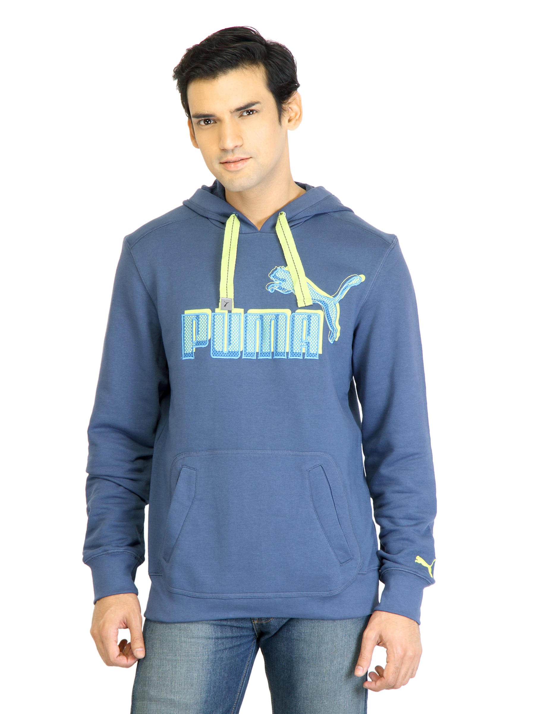 Puma Men Logo Hooded Blue SweatShirt