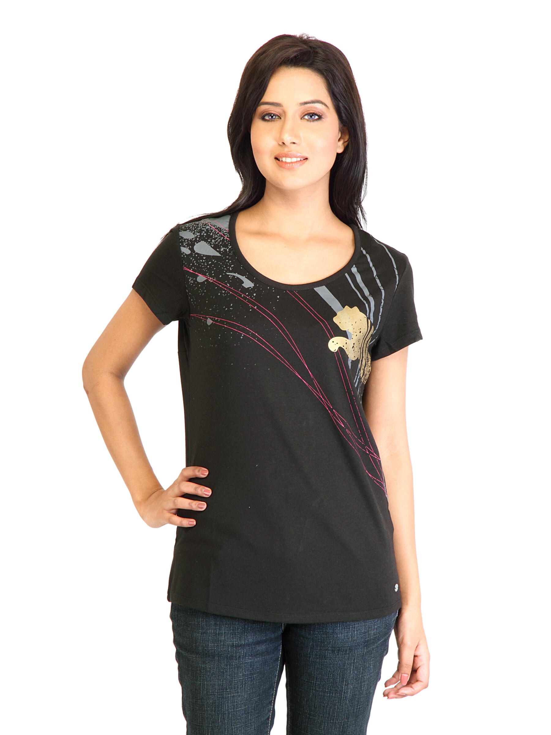 Puma Women Move Graphic Black TShirt