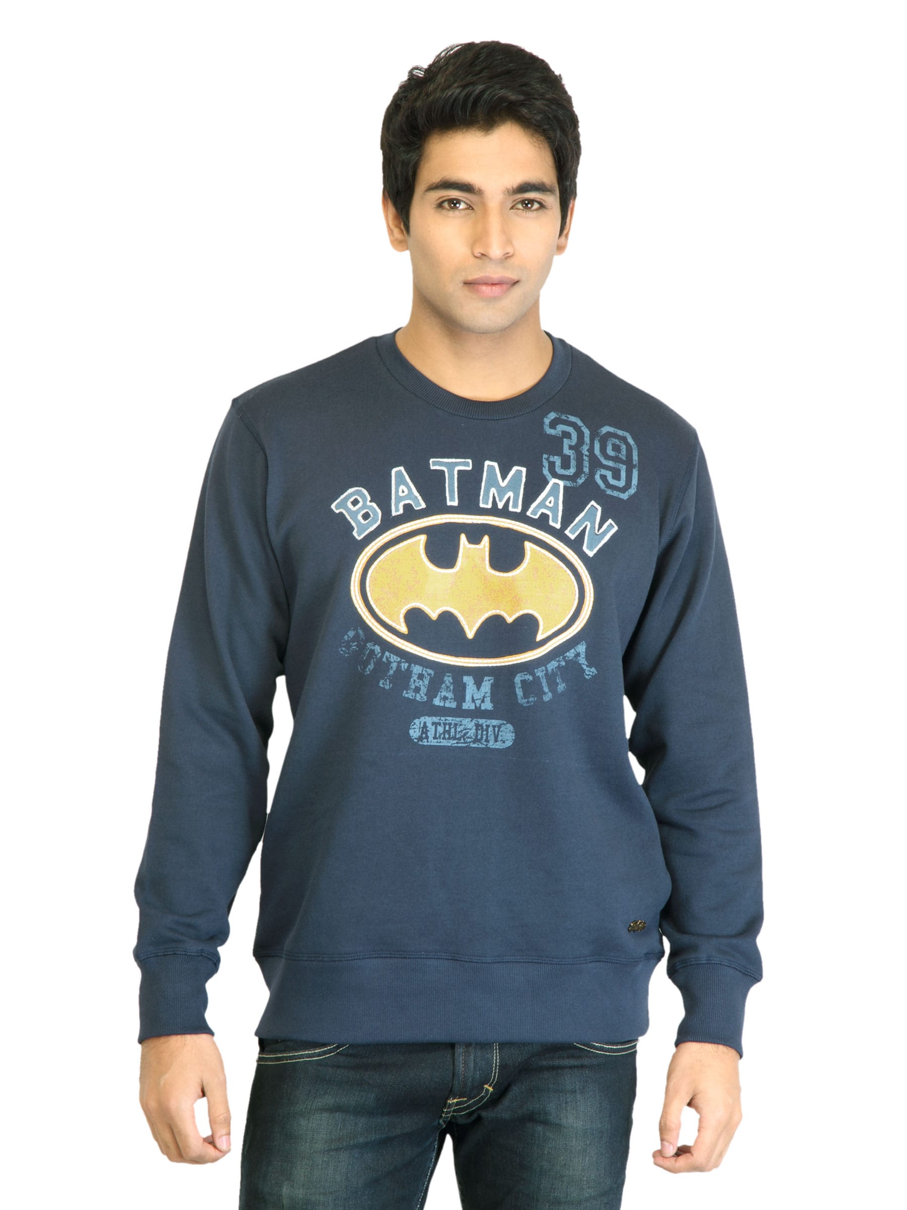 Batman Men Batman Navy Blue Sweatshirts