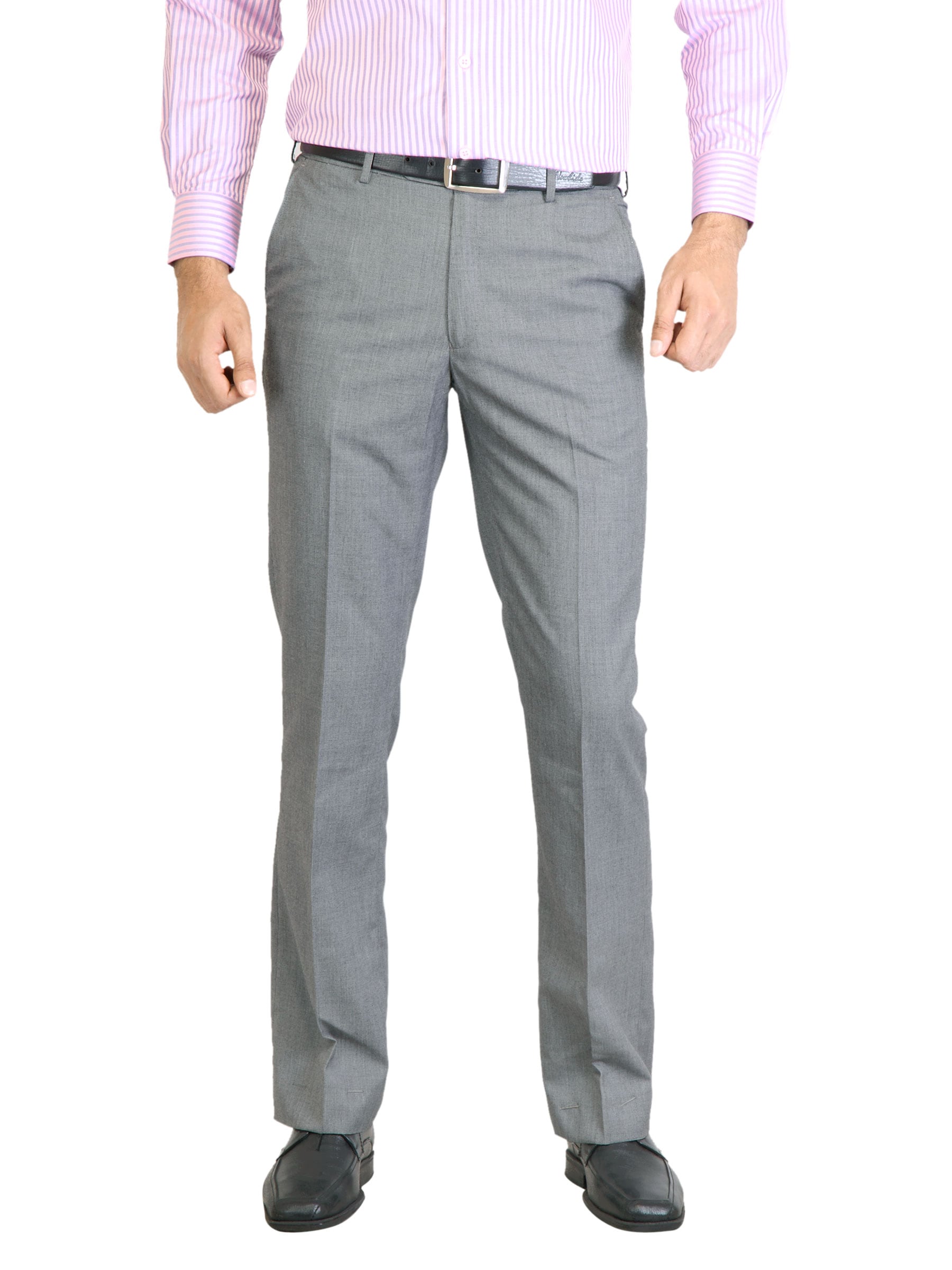 Peter England Men Solid Grey Trouser