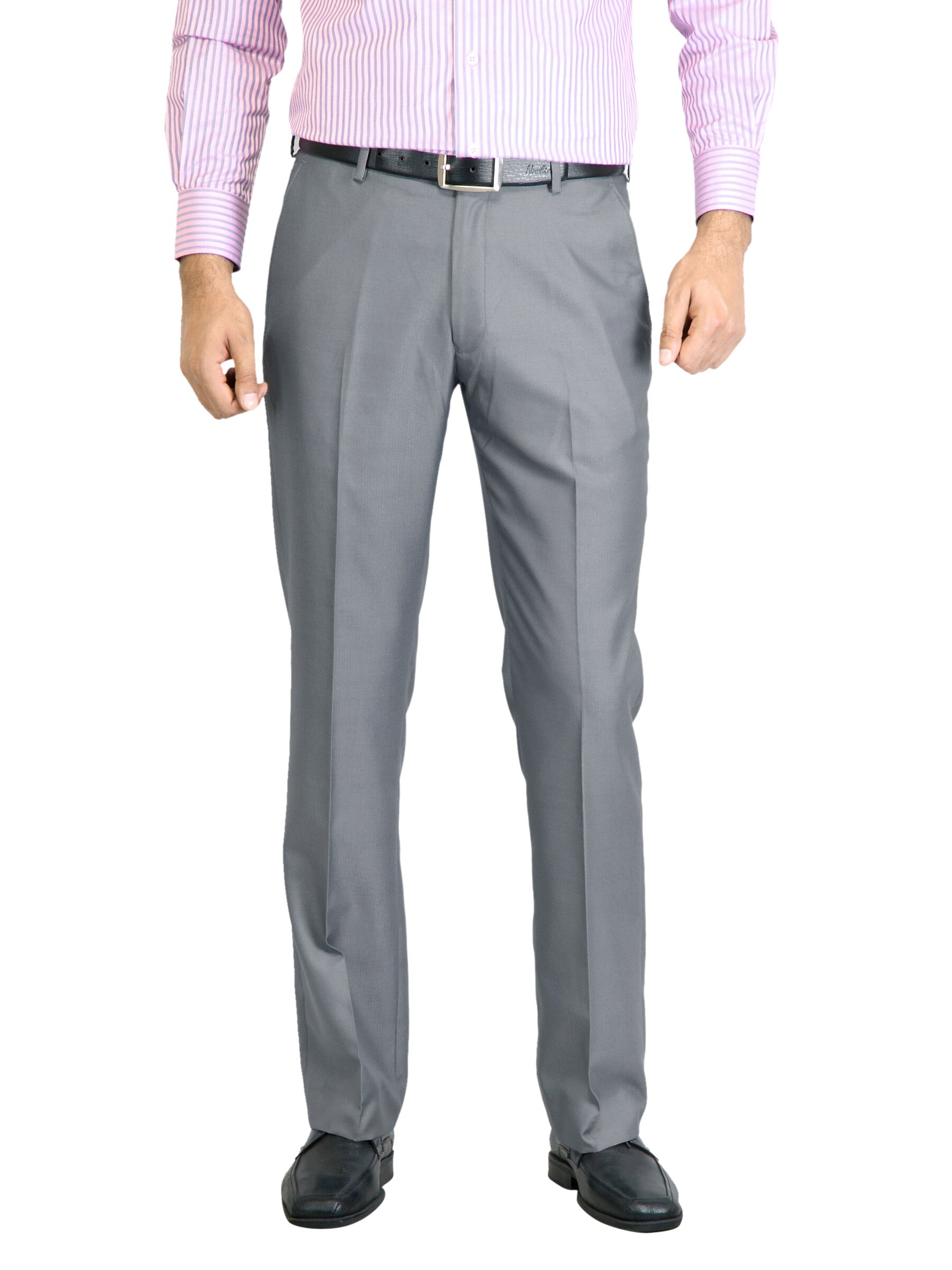 Peter England Men Solid Grey Trouser