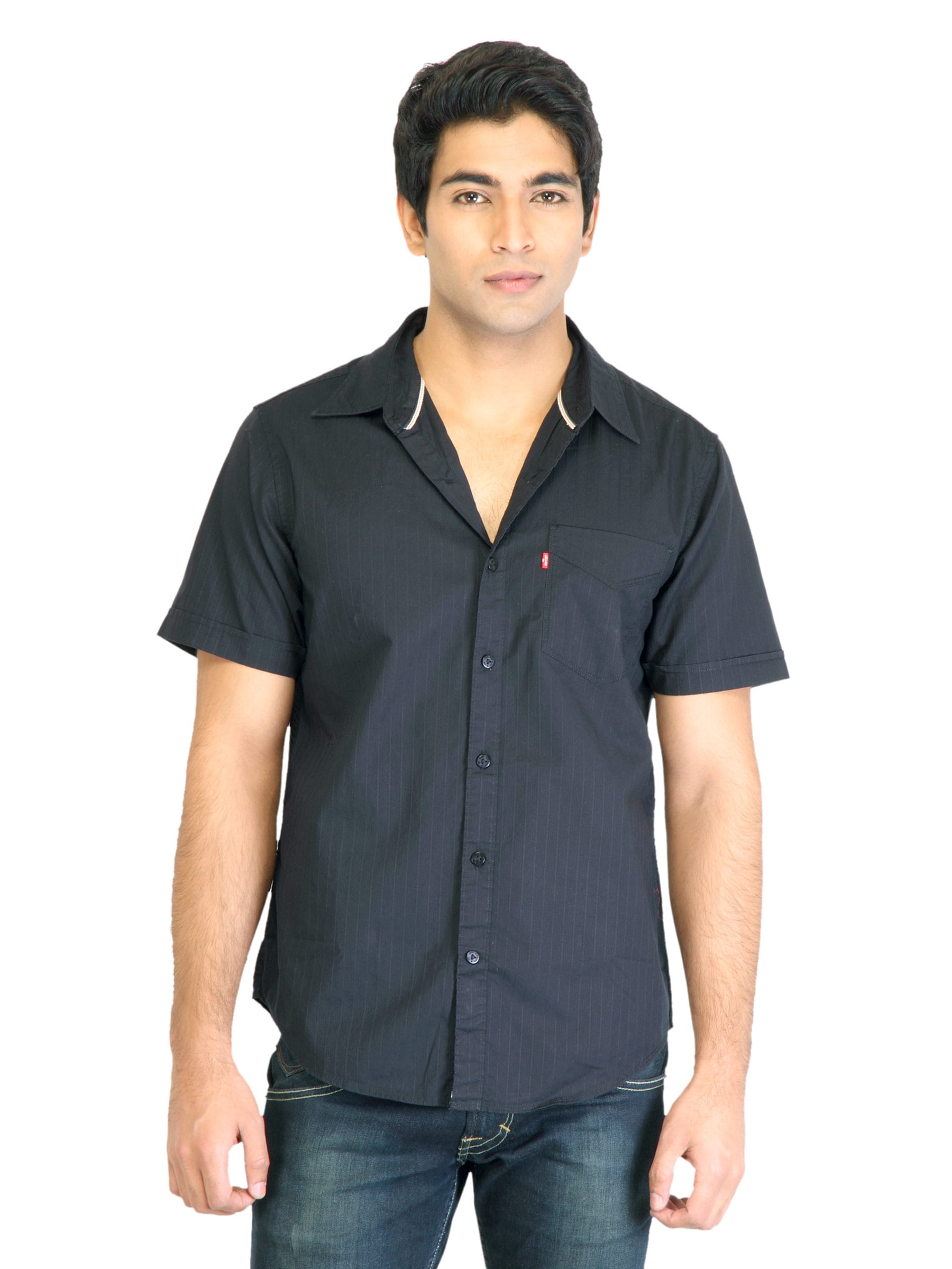 Levis Men Solid Black Shirts