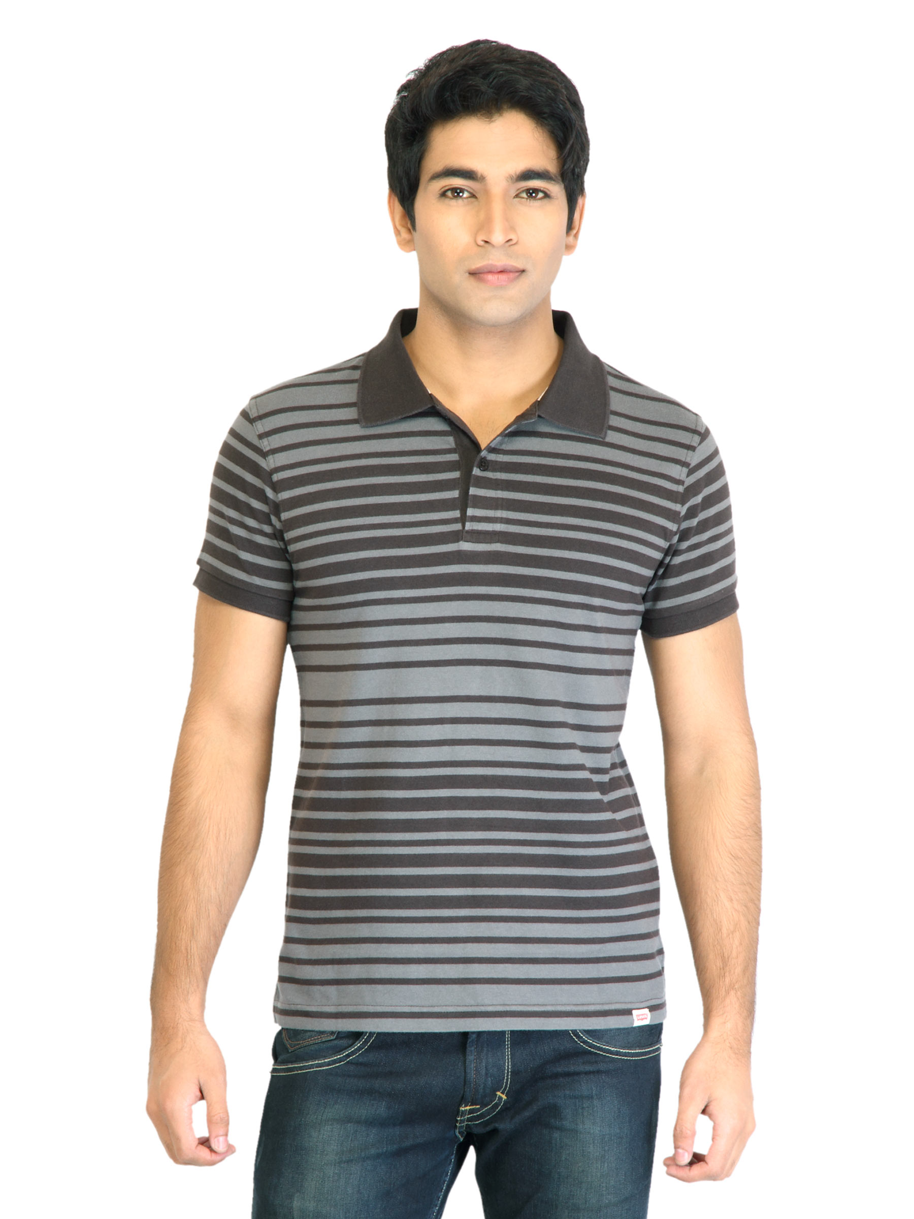 Levi's Men Stripes Brown Tshirts