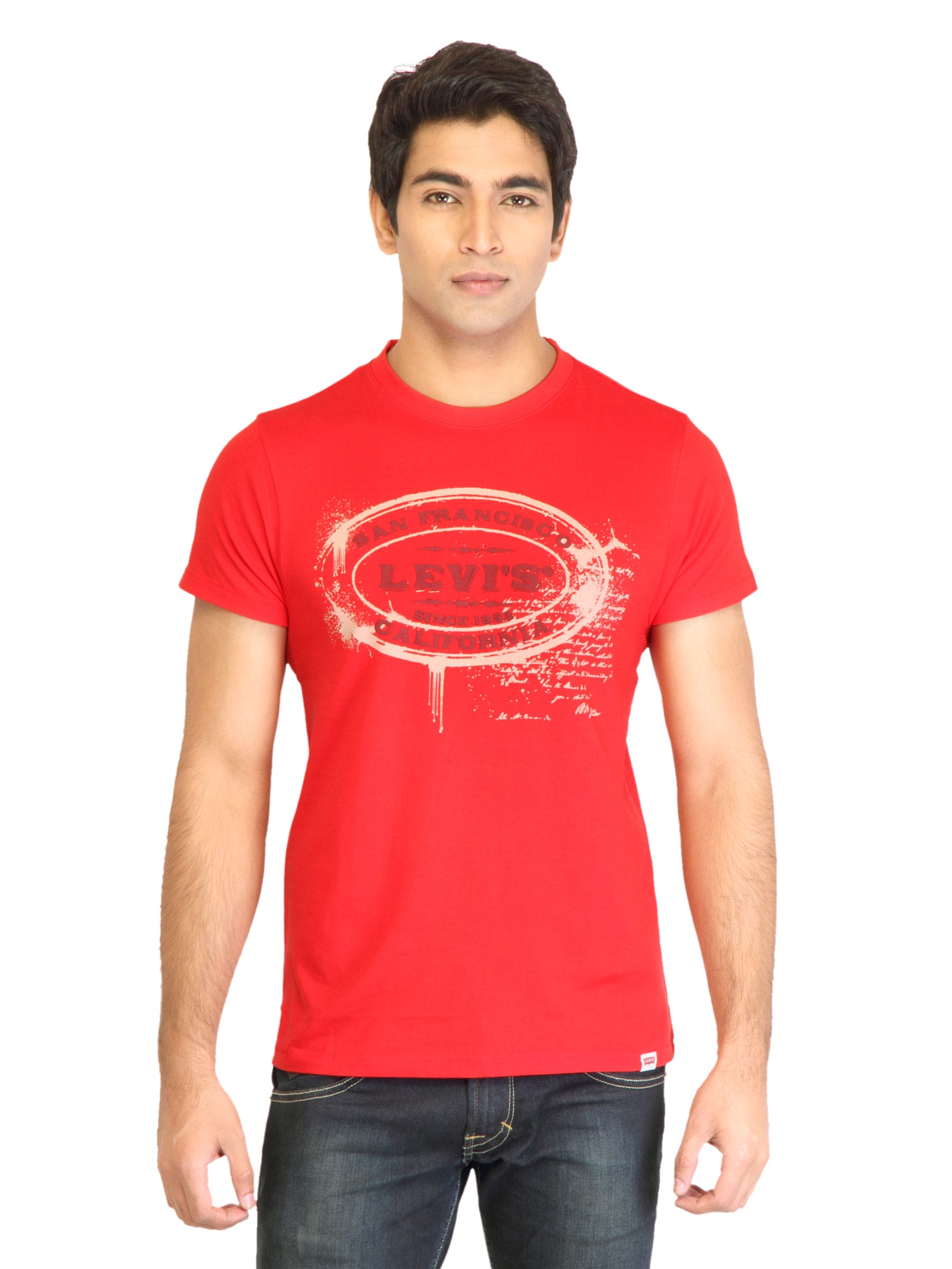 Levi's Men Printed Red Tshirts