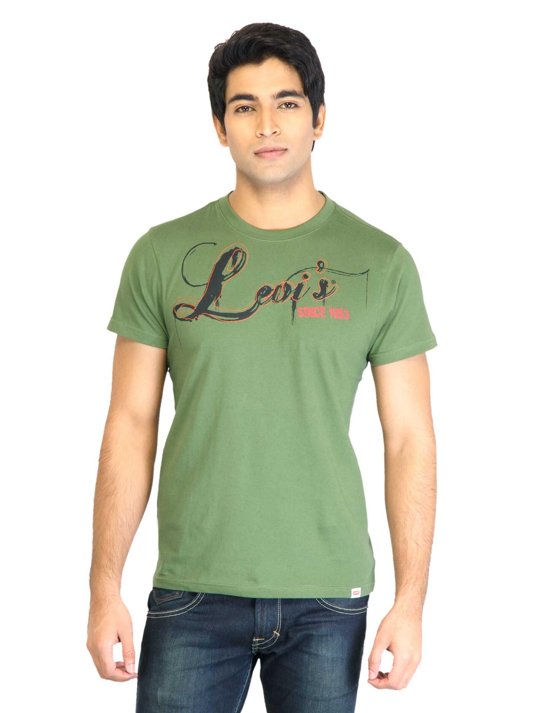 Levi's Men Printed Green Tshirts