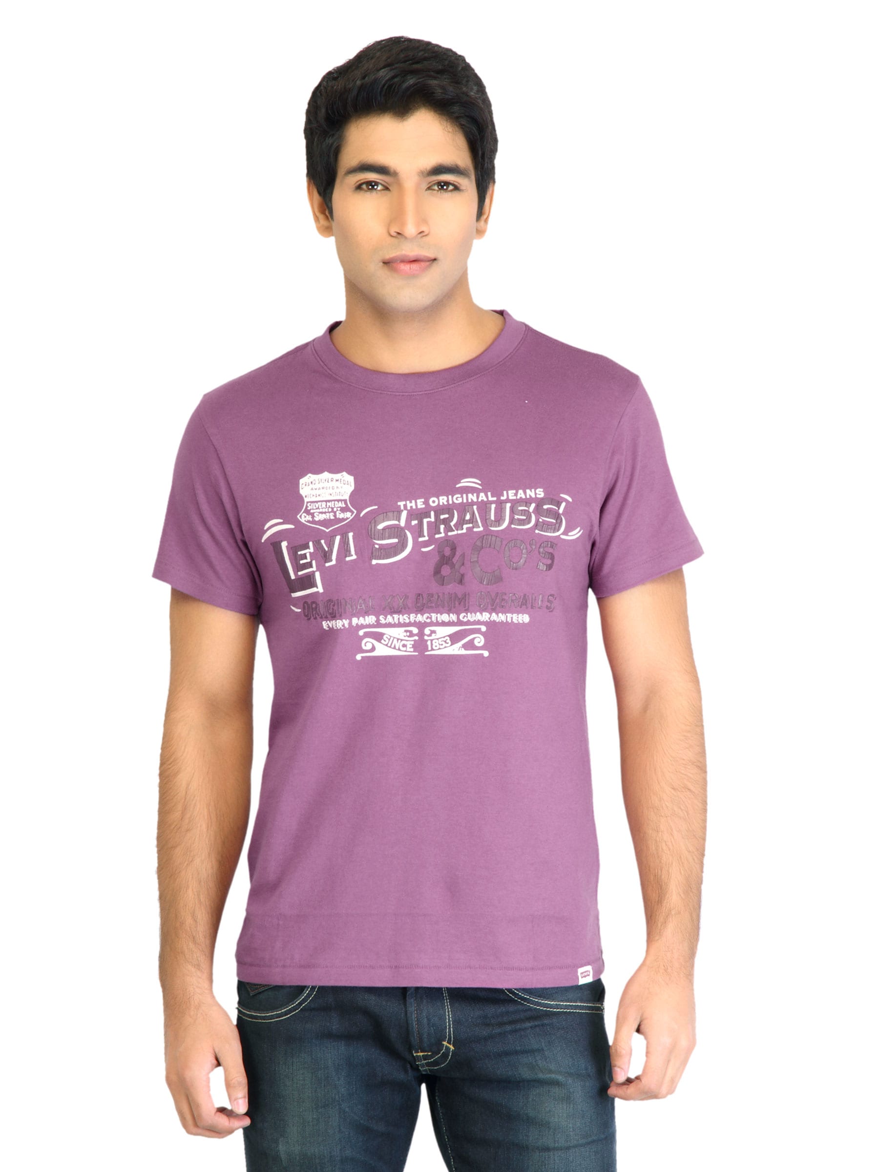 Levi's Men Printed Purple Tshirts