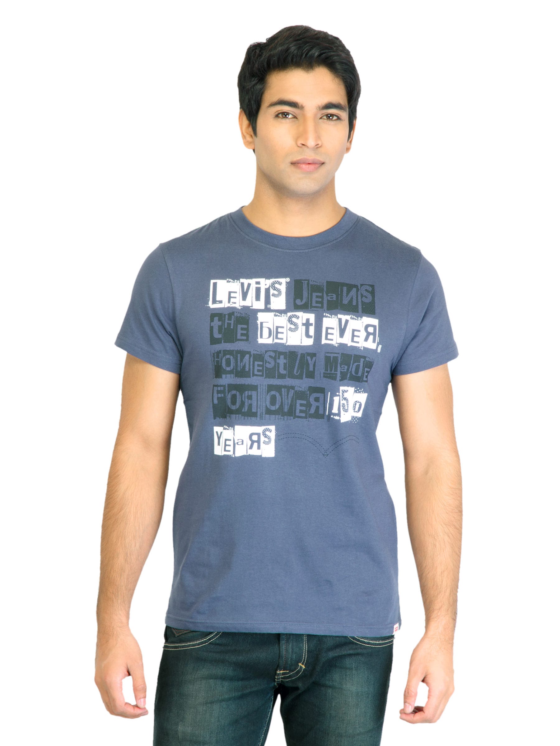 Levi's Men Printed Navy Blue Tshirts