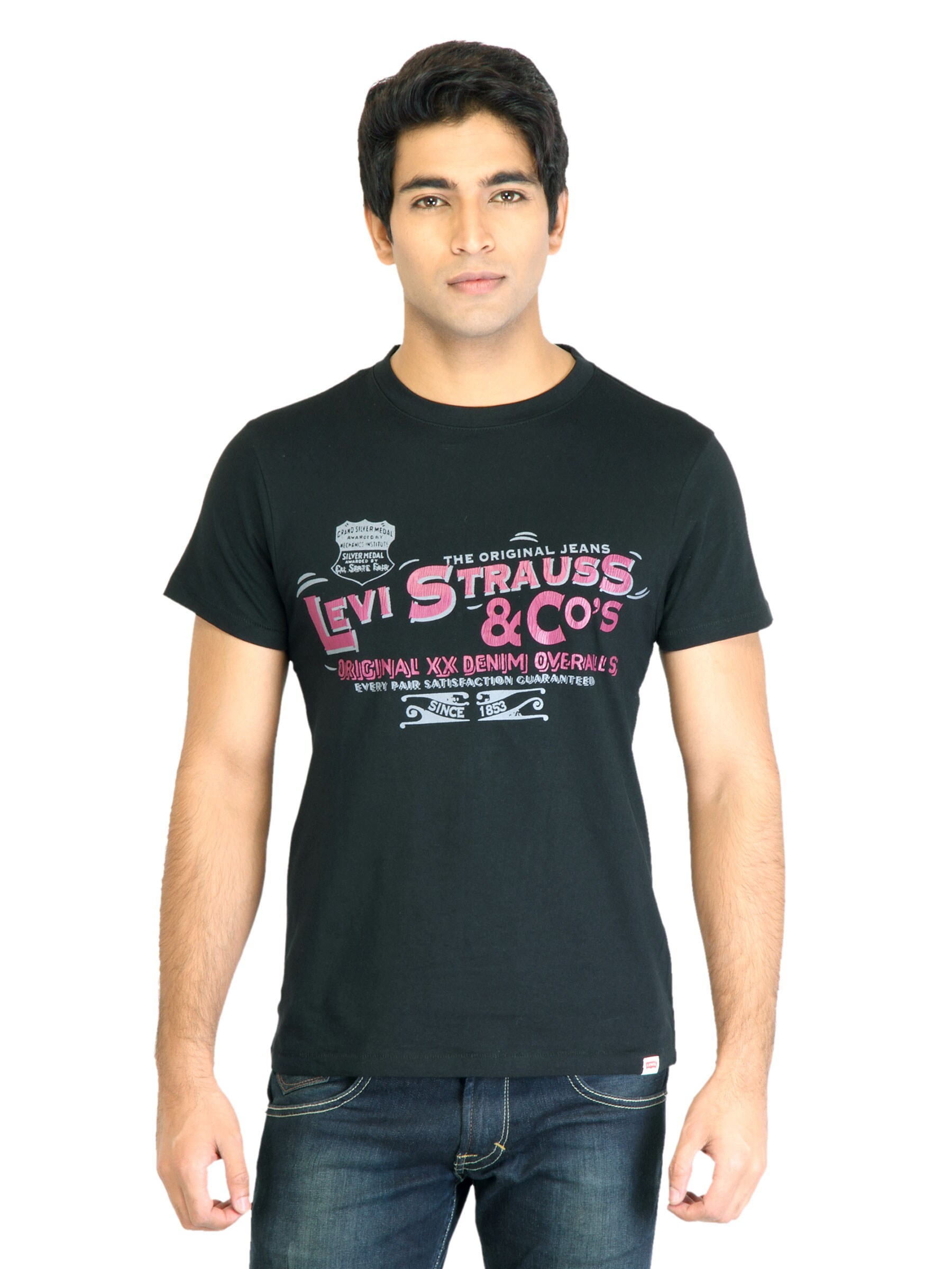 Levi's Men Printed Black Tshirts