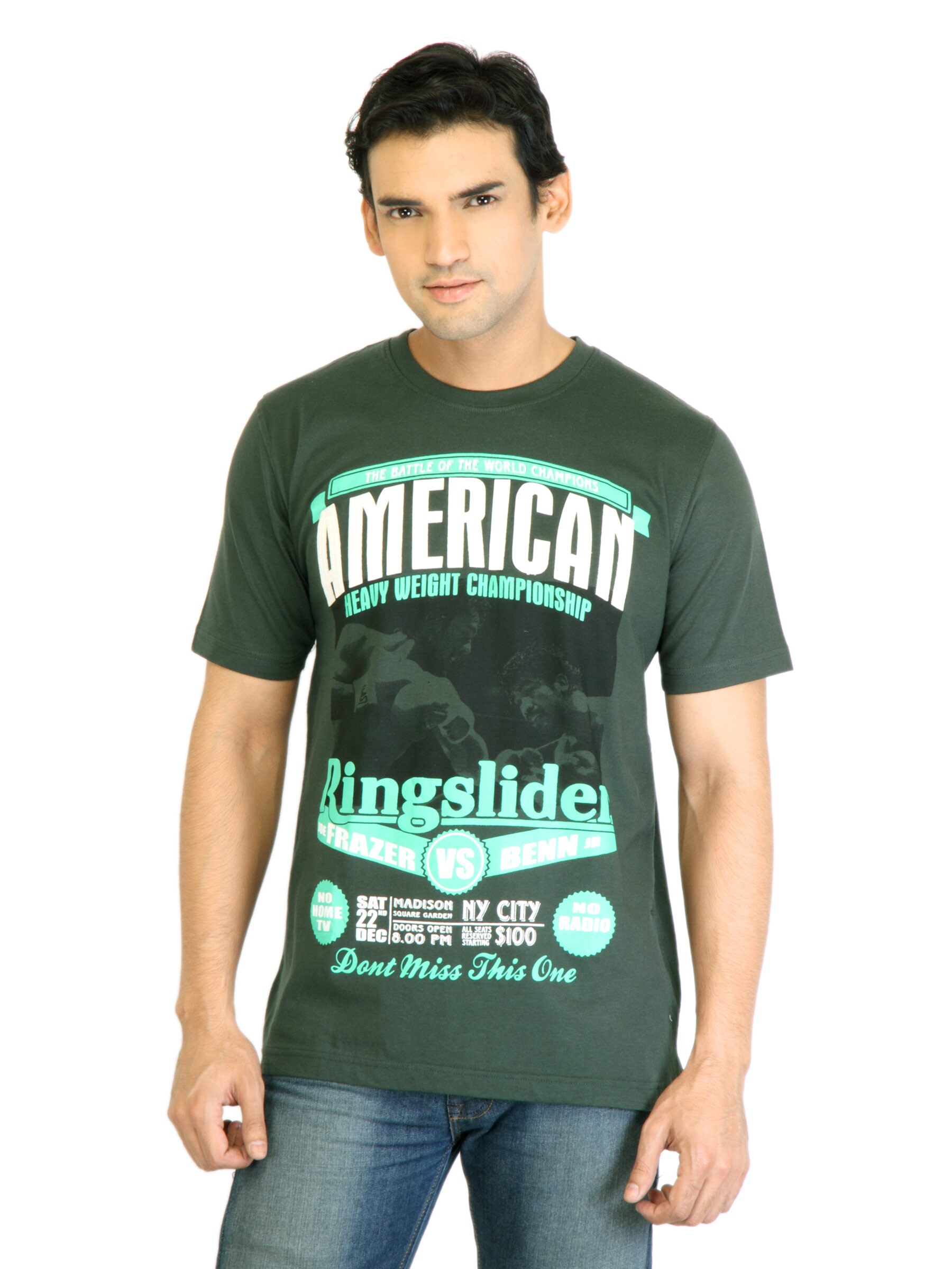 Locomotive Men Printed Forest Green TShirt